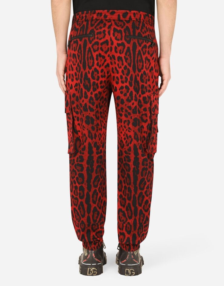 Dolce & Gabbana o1y0125 Leopard Print Cargo Pant in Red/Black Size US 38 / EU 54 - 3 Thumbnail