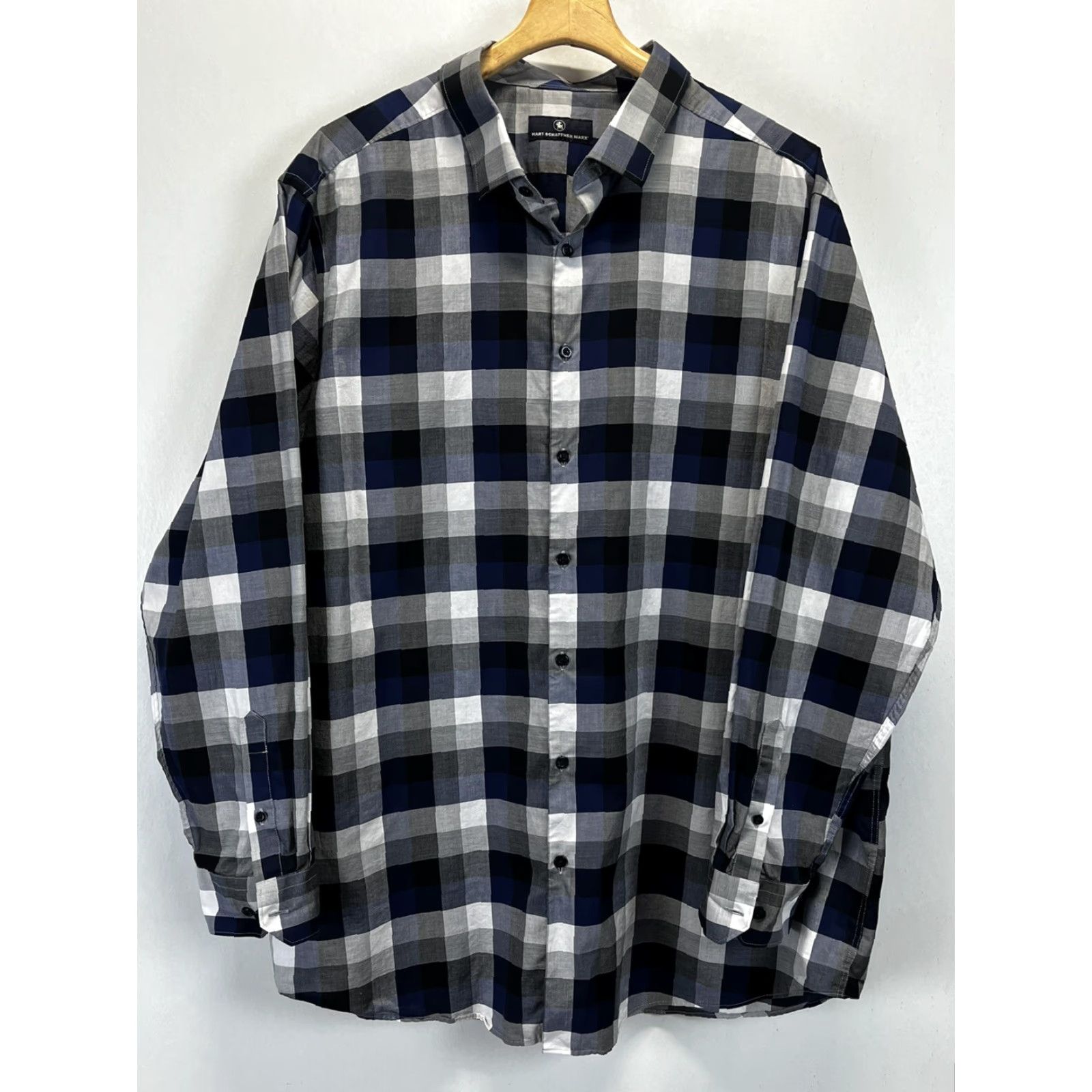 Hart Schaffner Marx Hart Schaffner Marx Long-Sleeve Shirt 3XLT Big & Tall Mens Check Pattern Button-Up Casual Shirt Size US XXL / EU 58 / 5 - 2 Thumbnail