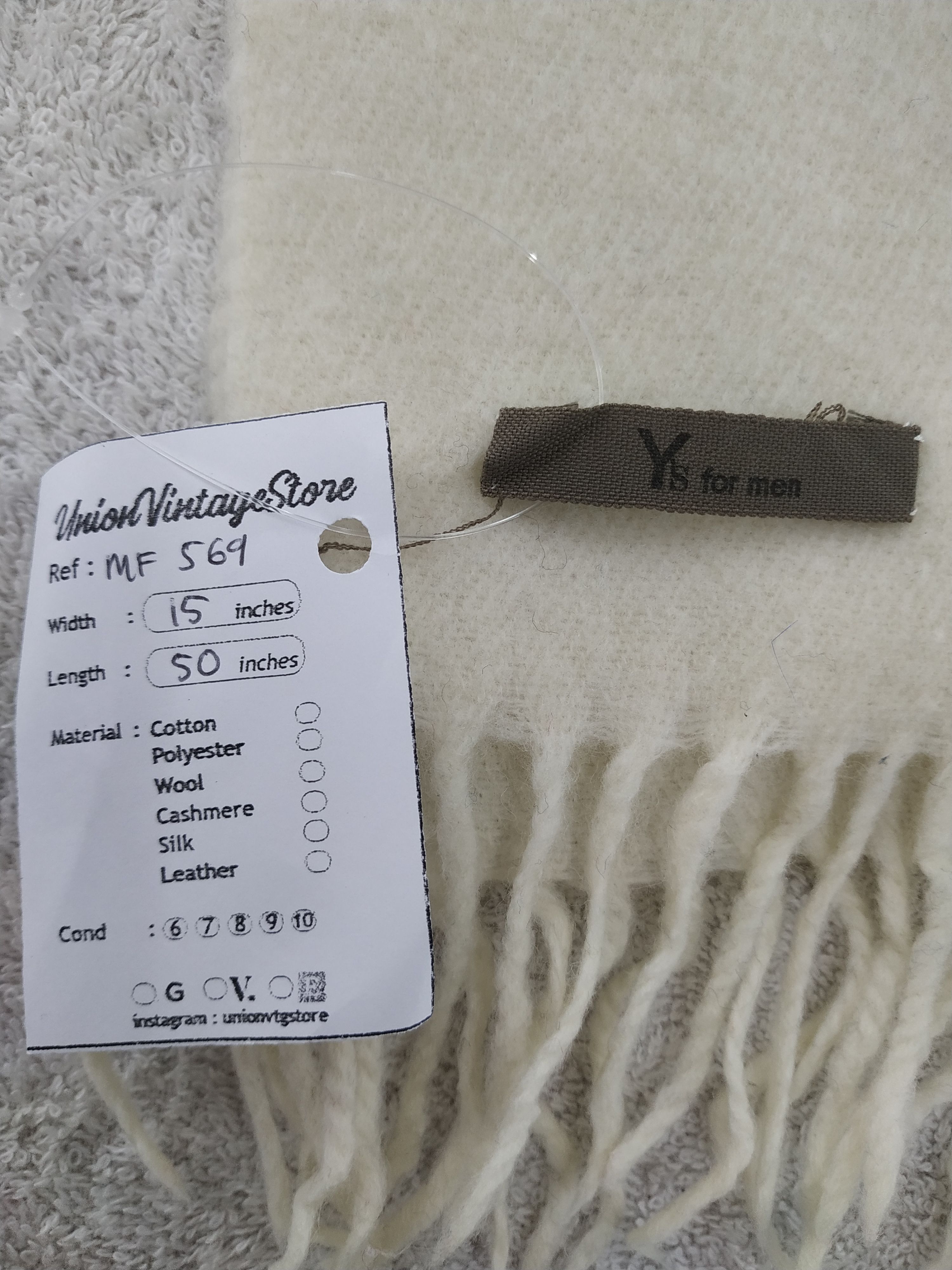 Y's for Men Vintage Y's by Yohji Yamamoto Scarf/Muffler/Neckwear MF569 Size ONE SIZE - 4 Thumbnail