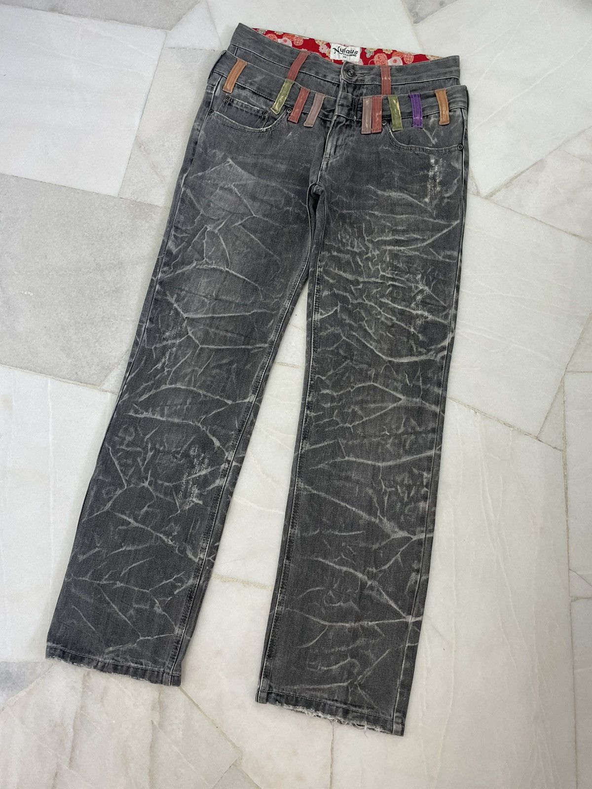 Japanese Brand Vintage Nylaus Double Waist Jeans Size US 31 - 3 Thumbnail