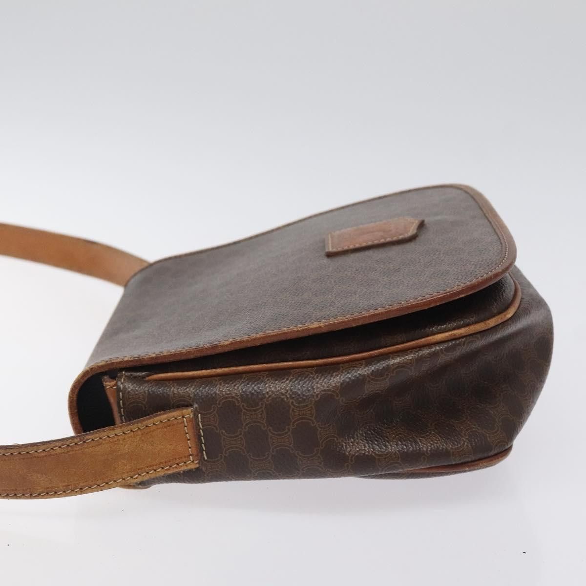 Celine CELINE Macadam Canvas Shoulder Bag Pvc Leather Brown Gold Size ONE SIZE - 5 Thumbnail