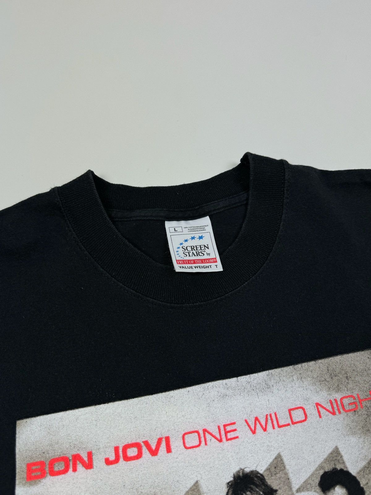 Band Tees 2001 Faded Bon Jovi One Wild Night World Tour T-Shirt Size US L / EU 52-54 / 3 - 6 Thumbnail