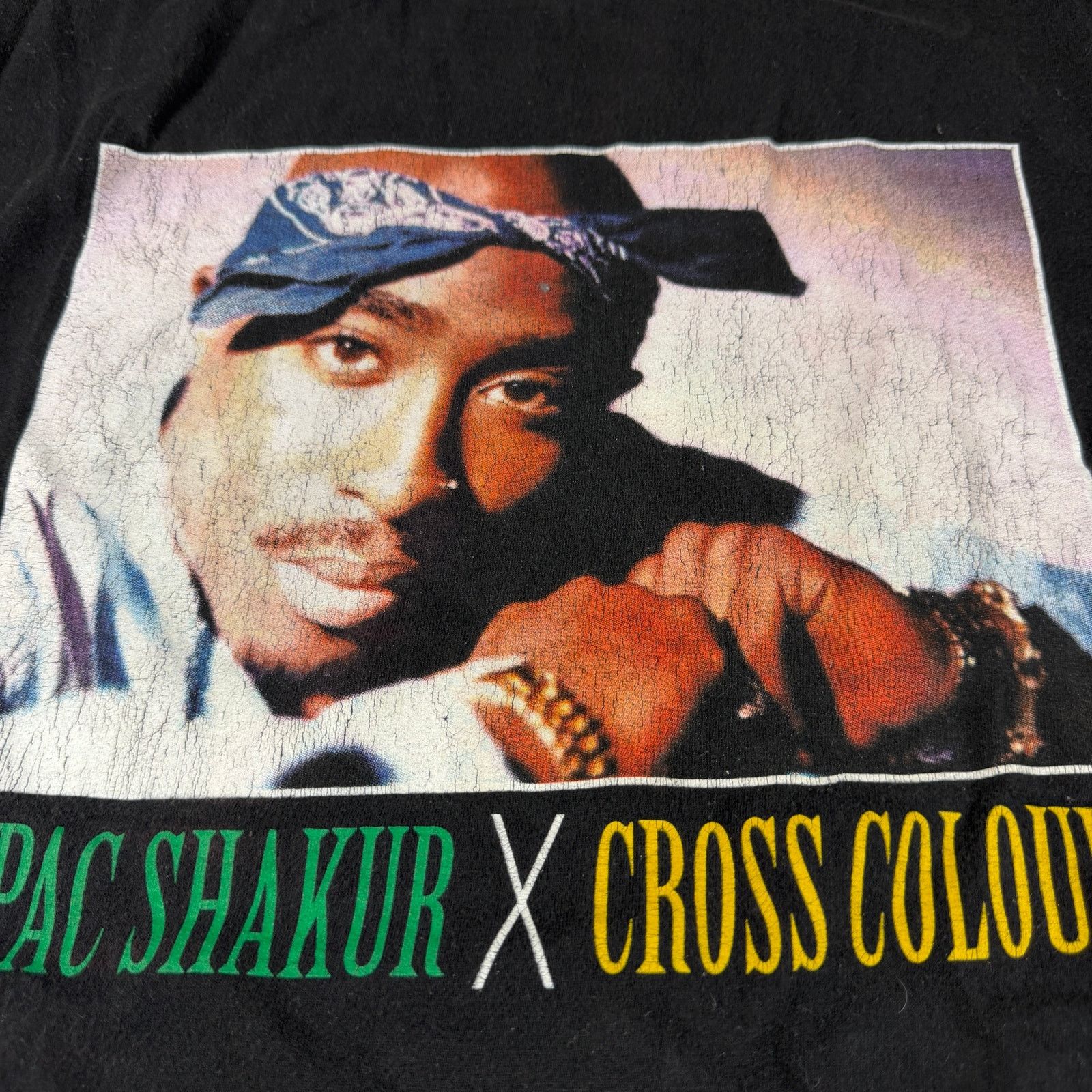 Band Tees × Cross Colours × Japanese Brand Tupac X Cross Colours Rap Tee Size Large Hip Hop Rap Shirt Size US L / EU 52-54 / 3 - 3 Thumbnail
