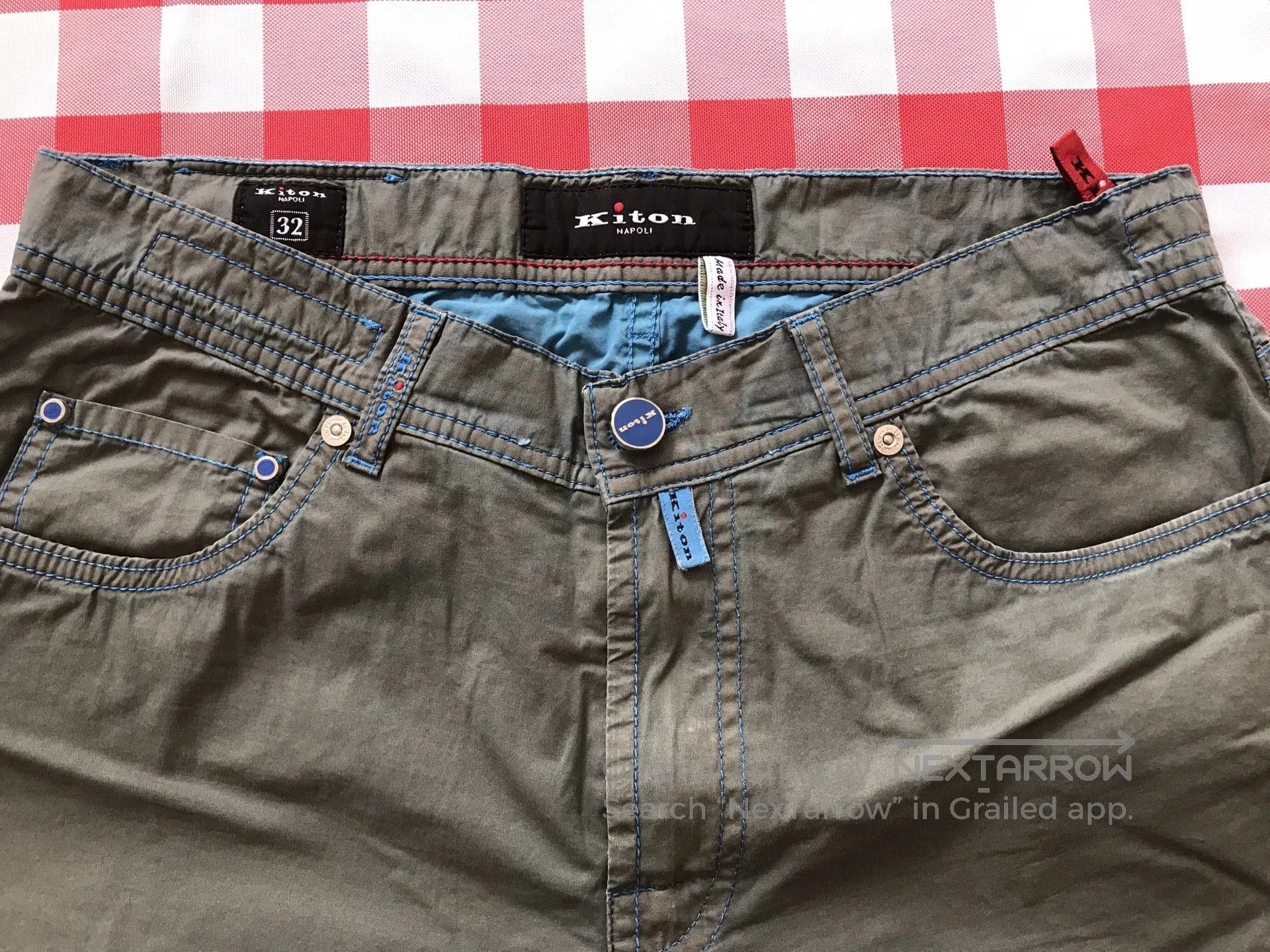 Kiton Kiton Casual Pants in Light Green Color. Size US 32 / EU 48 - 3 Thumbnail