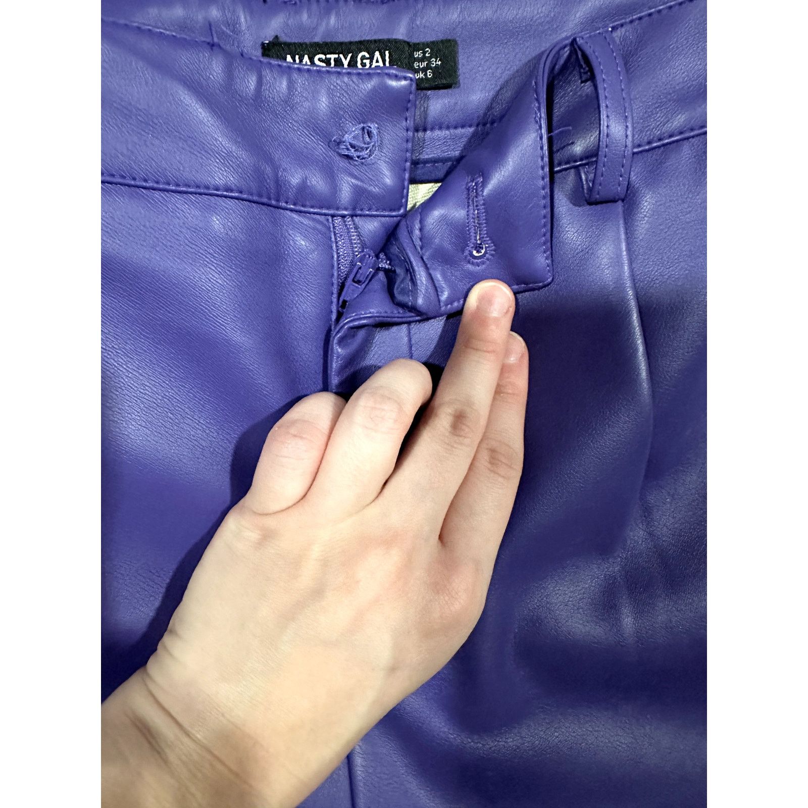 Nasty Gal Nasty Gal Faux High Waisted Purple Leather Pants sz2 Size 26" / US 2 / IT 38 - 4 Thumbnail