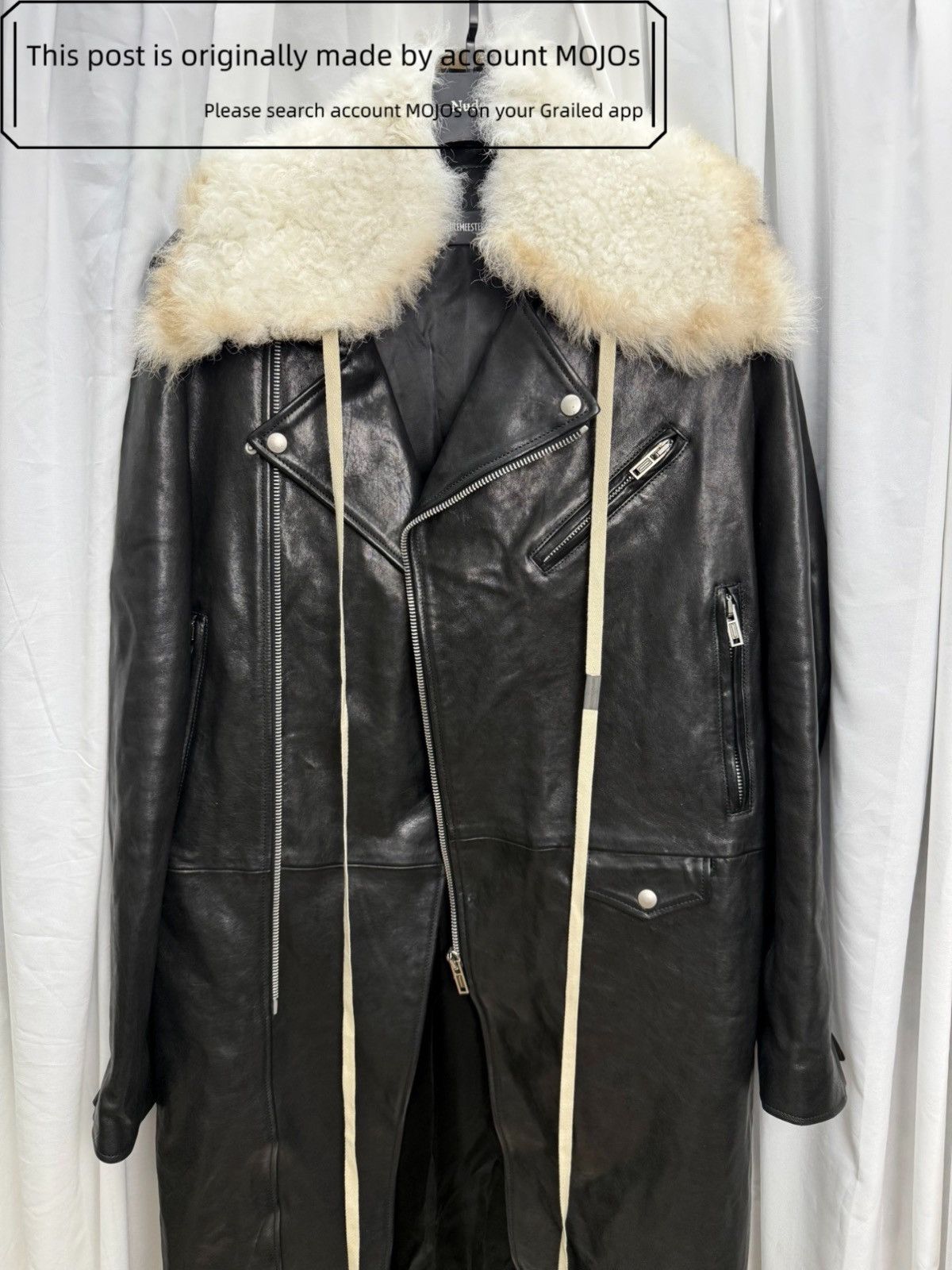 Ann Demeulemeester Sz 48 Ann Demeulemeester 24AW Leather Fur Rider Coat mojos70 Size US M / EU 48-50 / 2 - 9 Thumbnail