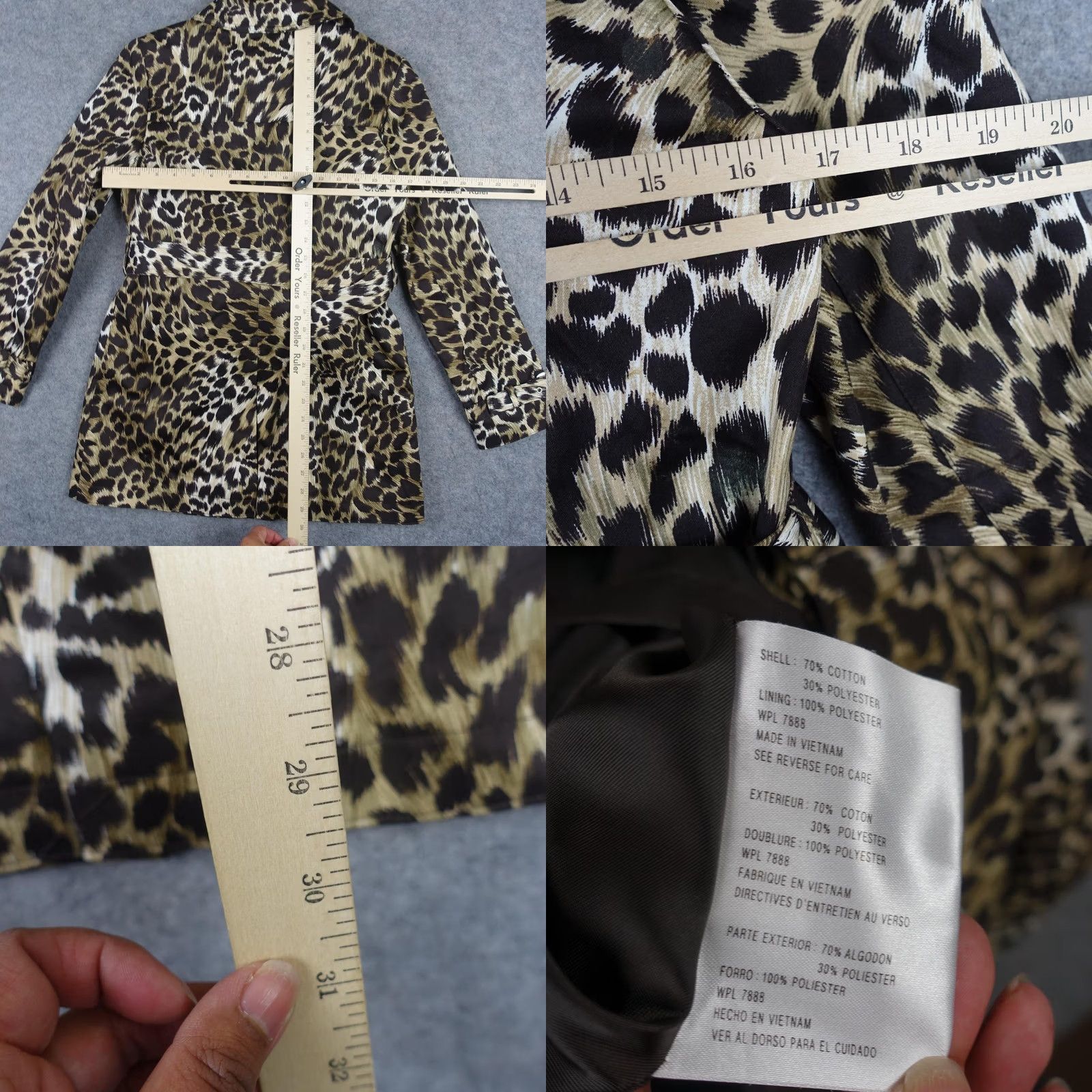 Michael Kors Michael Kors Coat Womens Petite PS Leopard Water Resistant Trench Belted Jacket Size S / US 4 / IT 40 - 10 Thumbnail