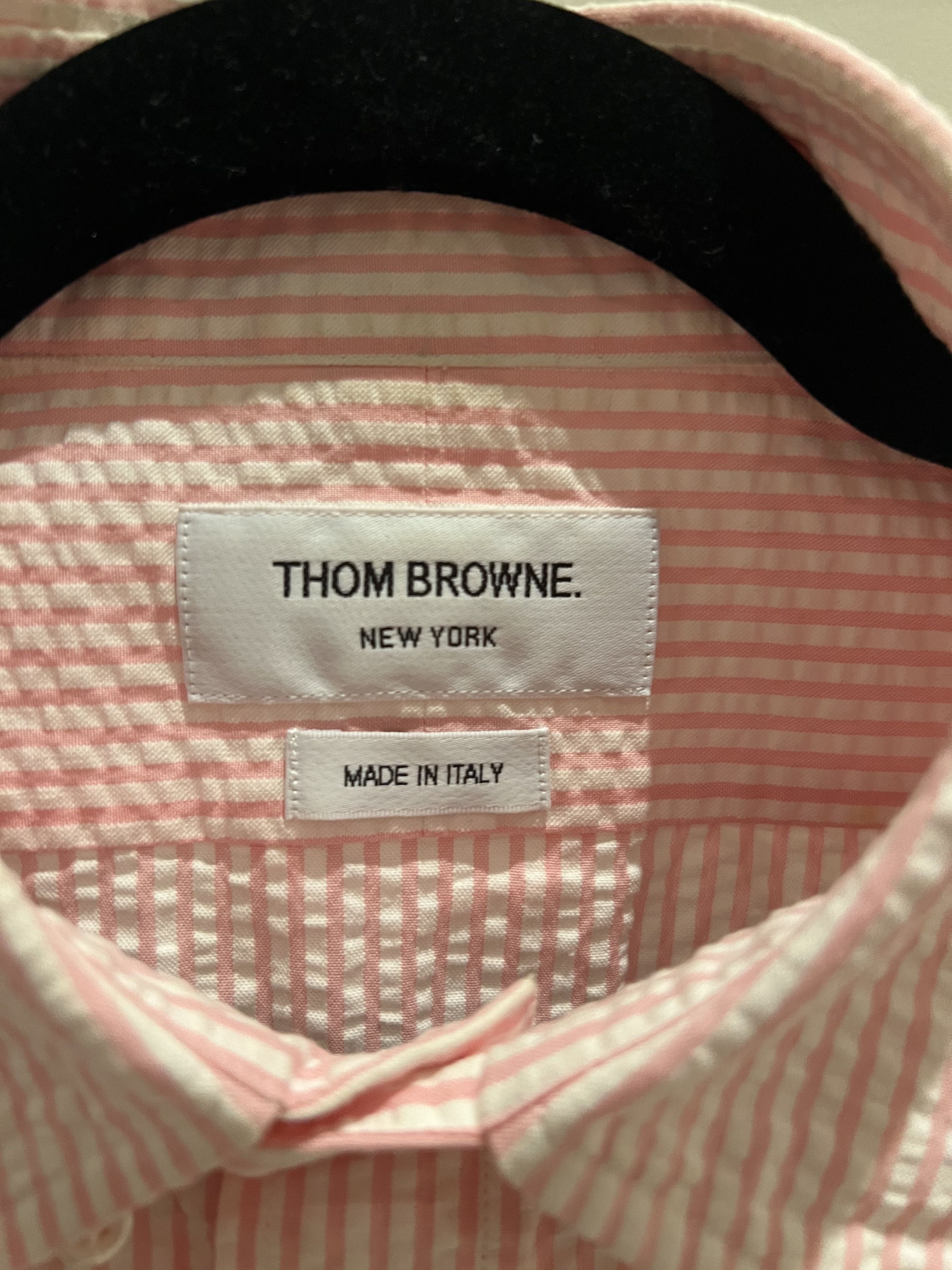 Thom Browne Striped Short-Sleeved Seersucker Shirt Size US XS / EU 42 / 0 - 3 Thumbnail