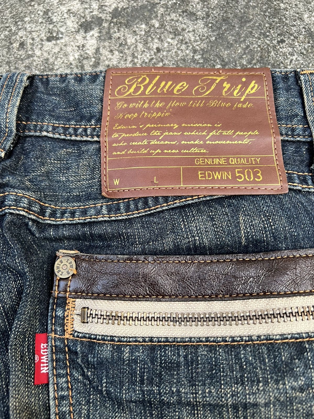 Edwin × If Six Was Nine × Japanese Brand EDWIN 503 BLUE TRIP PUNK JEANS VERY RARE Size US 31 - 12 Thumbnail