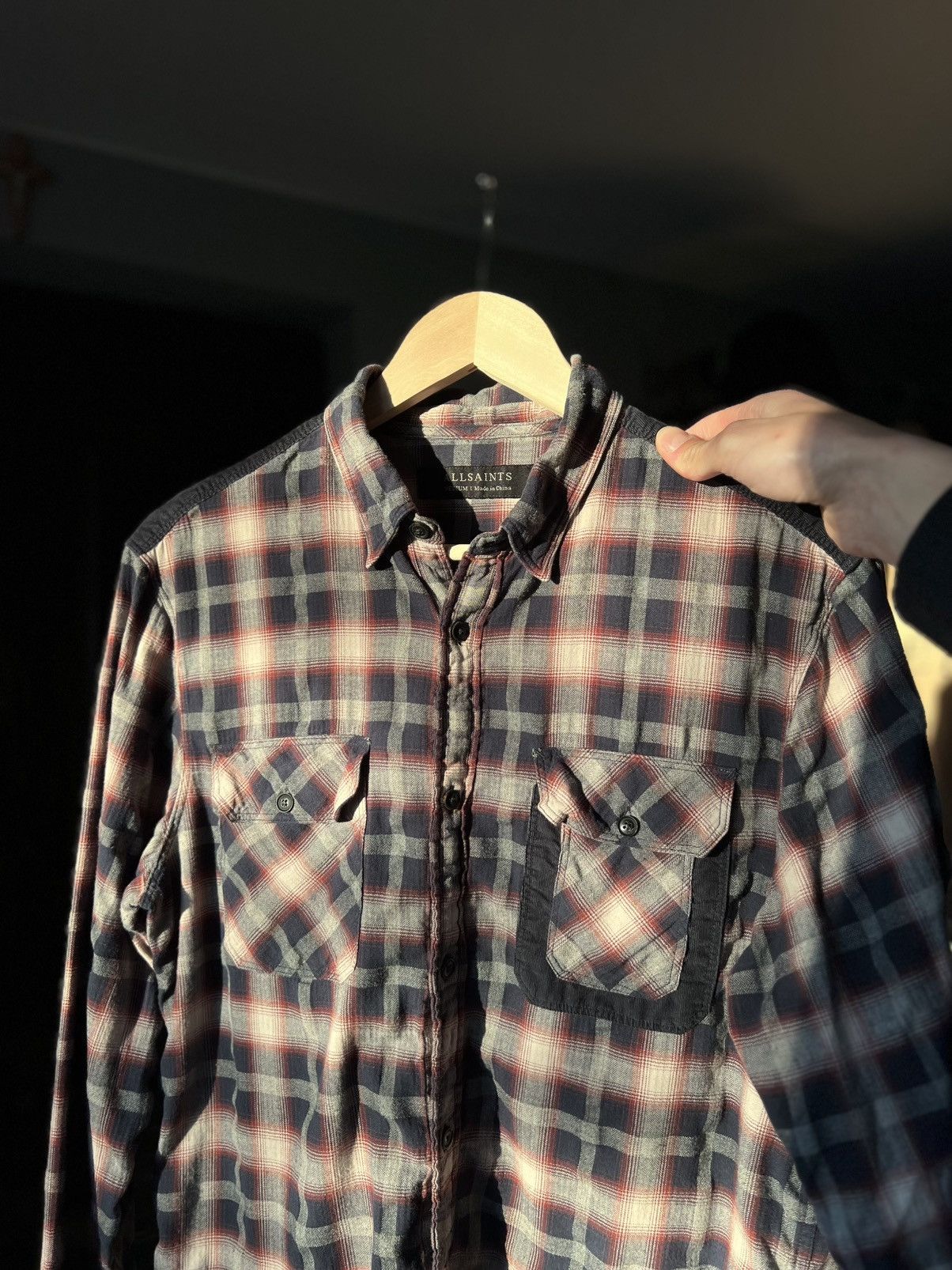 Allsaints Allsaints Plaid Corduroy Accent Cotton Flannel Shirt Size US M / EU 48-50 / 2 - 9 Thumbnail