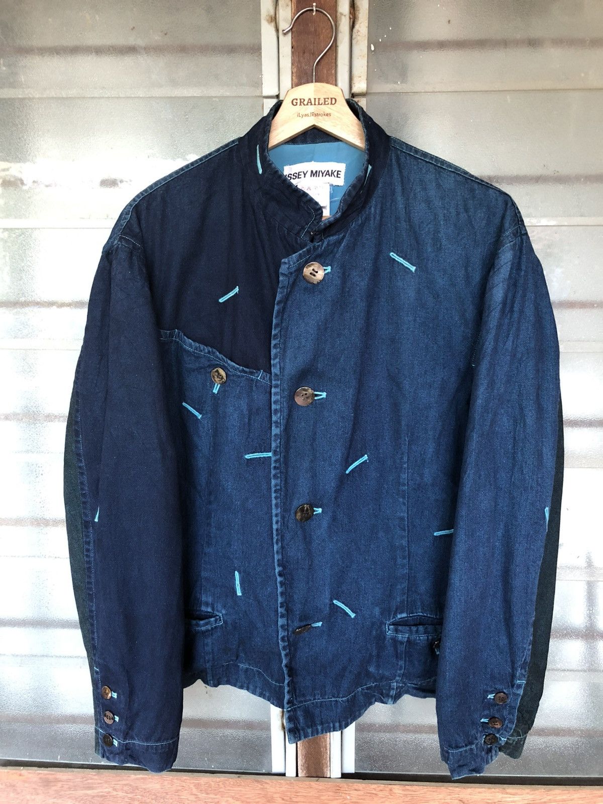Issey Miyake Fall Winter 1993's Issey Miyake Chambre Denim Jacket Size US L / EU 52-54 / 3 - 1 Thumbnail