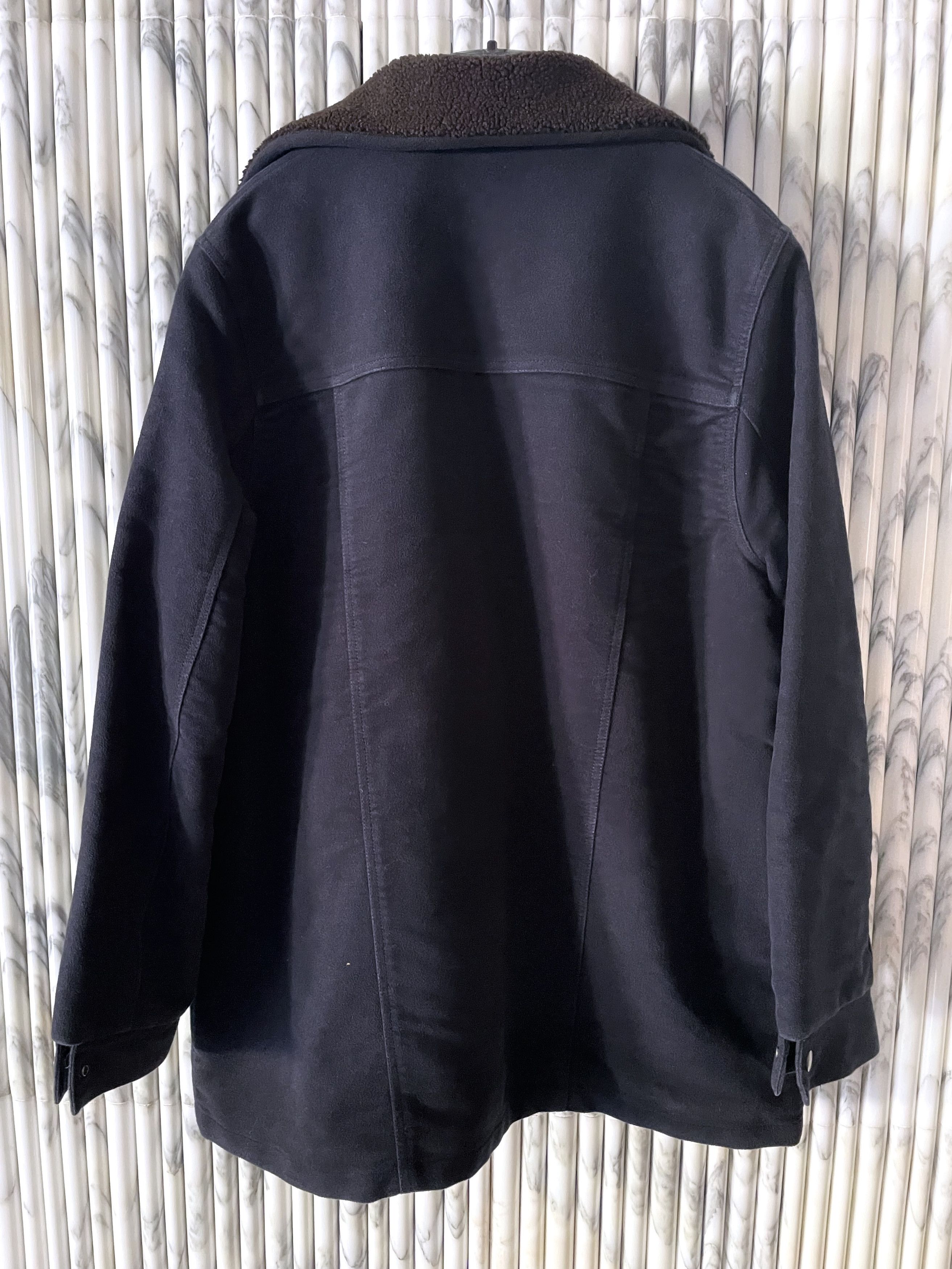 April 77 SHEARLING LINED VEGAN SUEDE PEA COAT Size US L / EU 52-54 / 3 - 8 Thumbnail