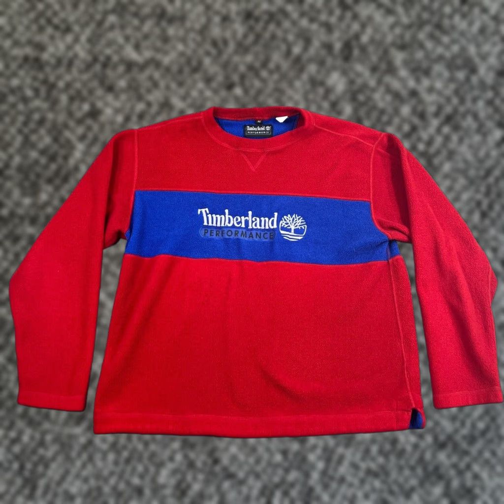 Timberland VINTAGE Timberland Fleece Sweater Mens M Red Crewneck 90s Outdoor Retro Size US M / EU 48-50 / 2 - 1 Thumbnail