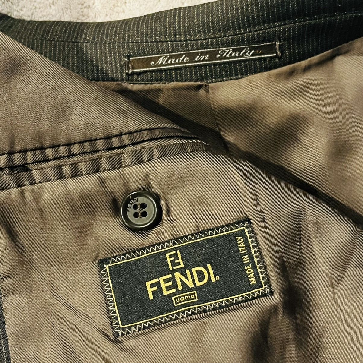 Fendi Fendi Uomo Italy Super 100’s Grey Wool Blazer Suit Jacket 48 Size 48L - 4 Thumbnail
