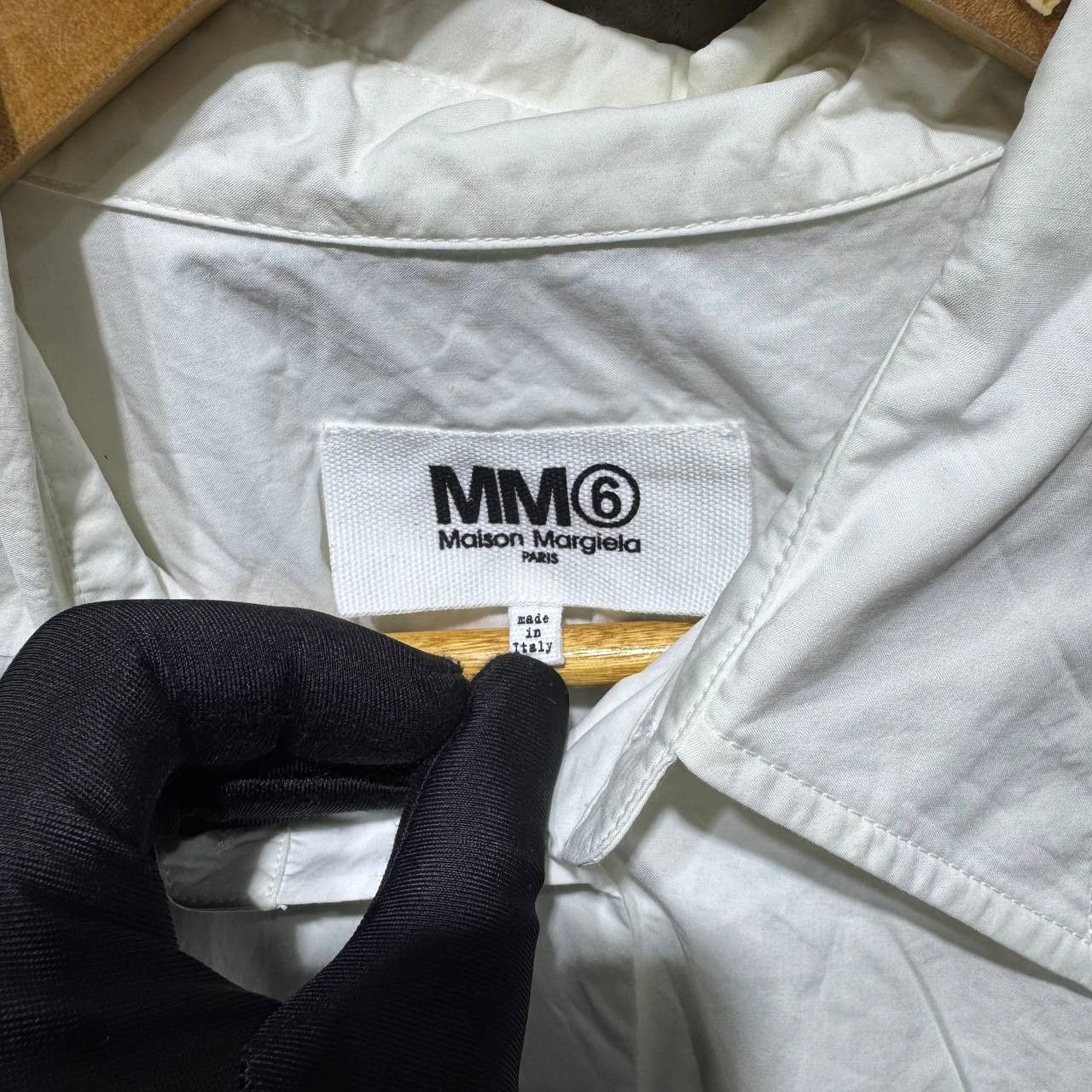 Maison Margiela Maison Margiela Spell out MM6 Cropped Button down shirt Size L / US 10 / IT 46 - 6 Thumbnail