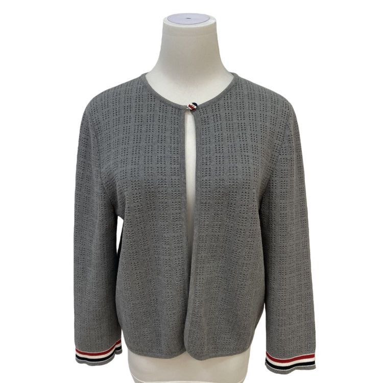 Thom Browne Thom Browne Cotton Knit Jacket Grey Size 38 Size XS / US 0-2 / IT 36-38 - 1 Thumbnail