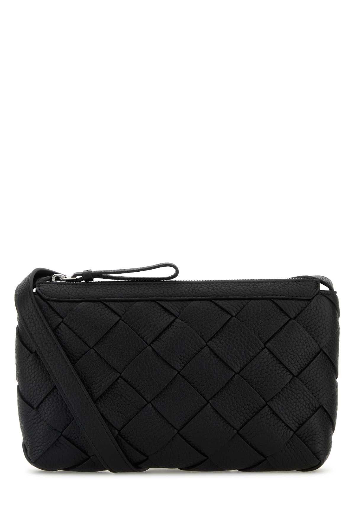 Bottega Veneta Black Leather Diago Crossbody Bag, Men's