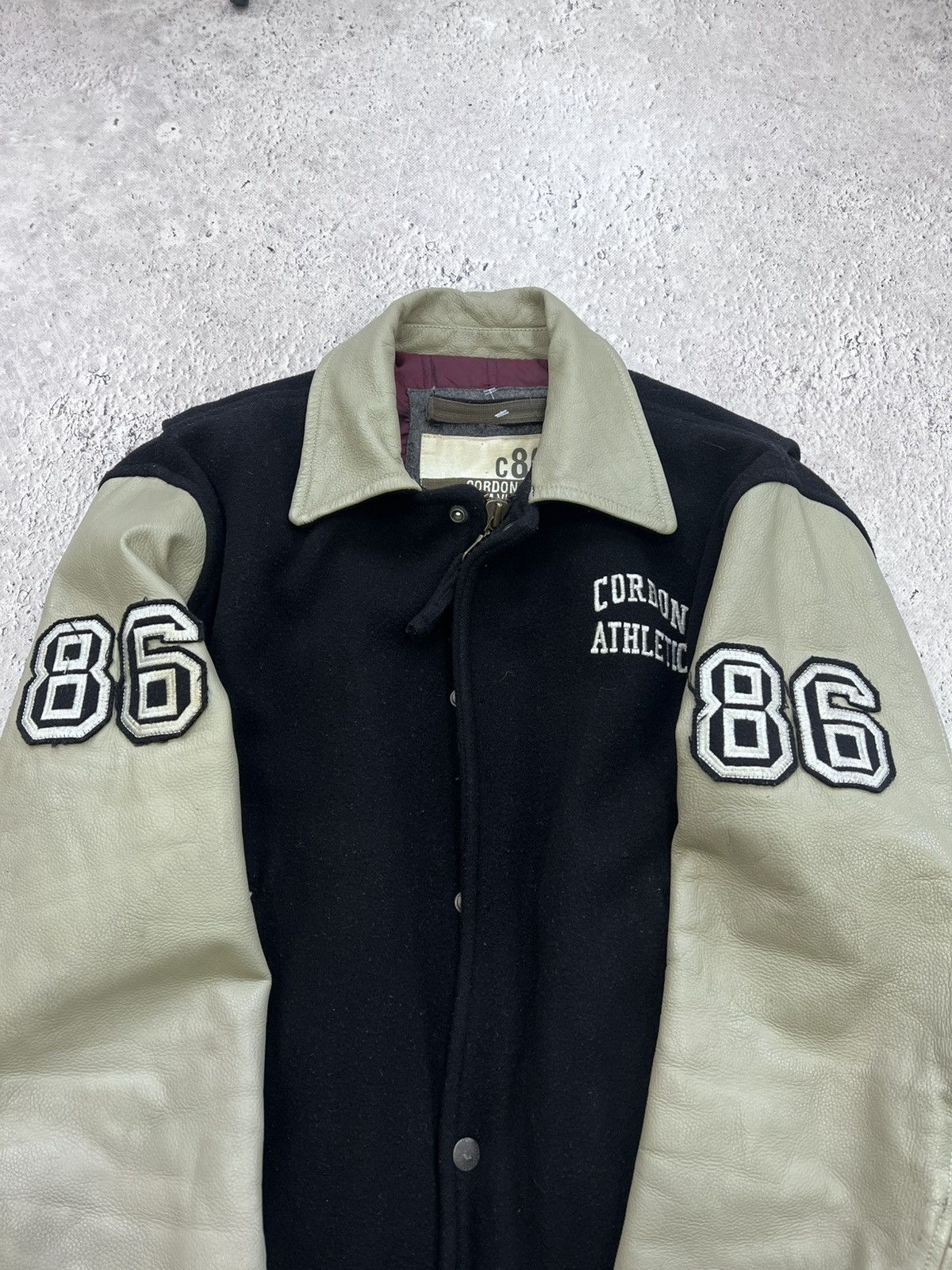 Japanese Brand × NBA Vintage 80's LEATHER Japan Leather Wool Varsity Jacket Size US L / EU 52-54 / 3 - 6 Thumbnail