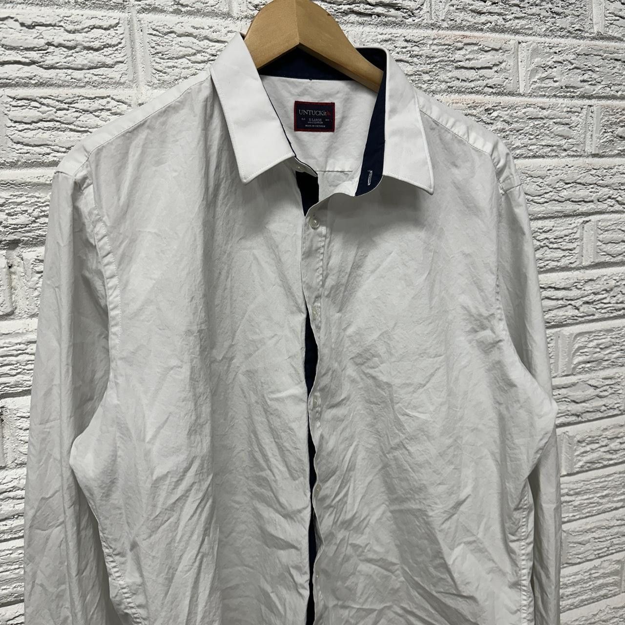 UNTUCKit Untuckit White Button Up Dress Shirt XL 100% Cotton Size US XL / EU 56 / 4 - 3 Thumbnail