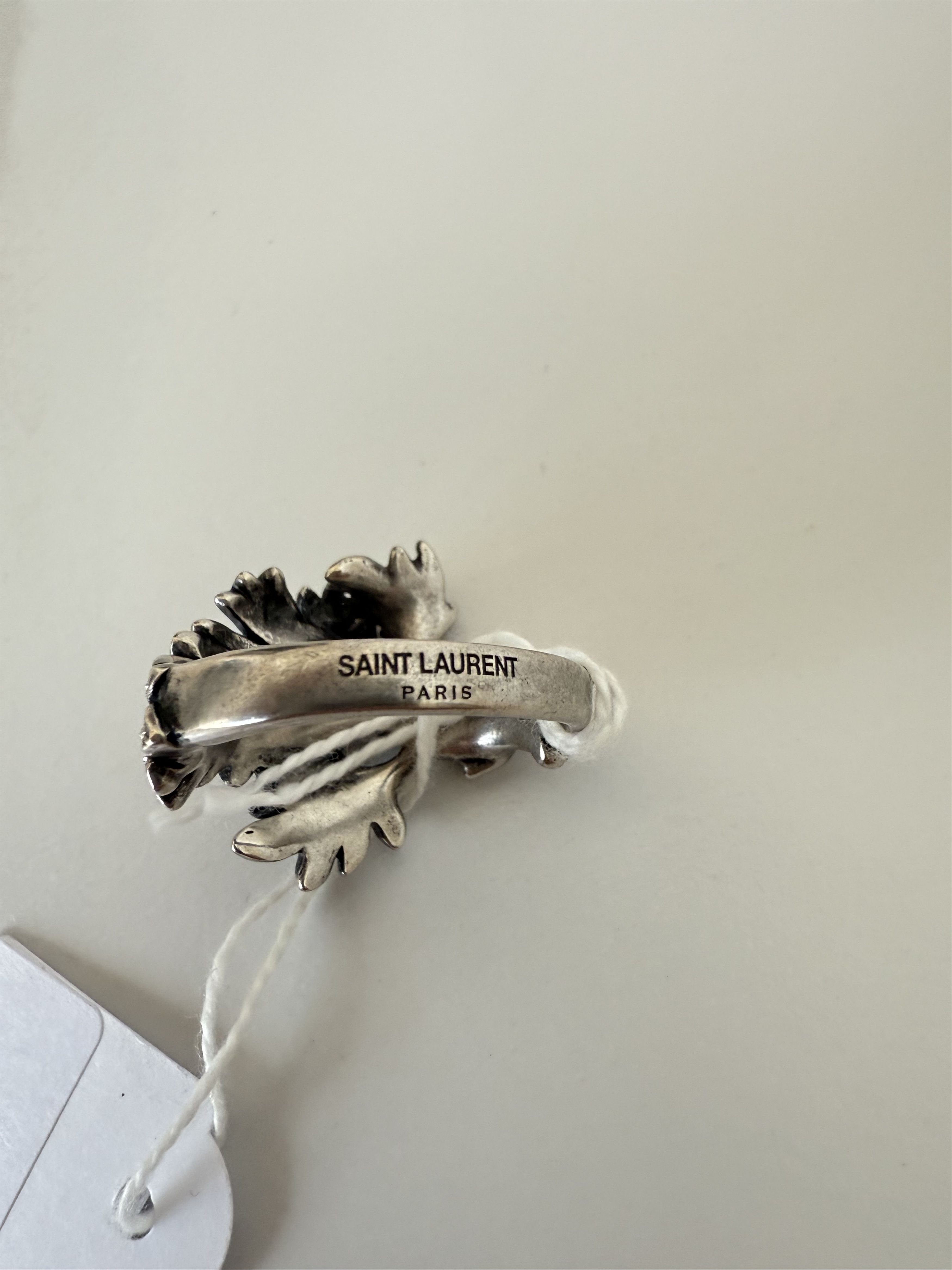 Saint Laurent Paris Saint Laurent Rhinestone Flower RIng in Metal Size ONE SIZE - 5 Thumbnail