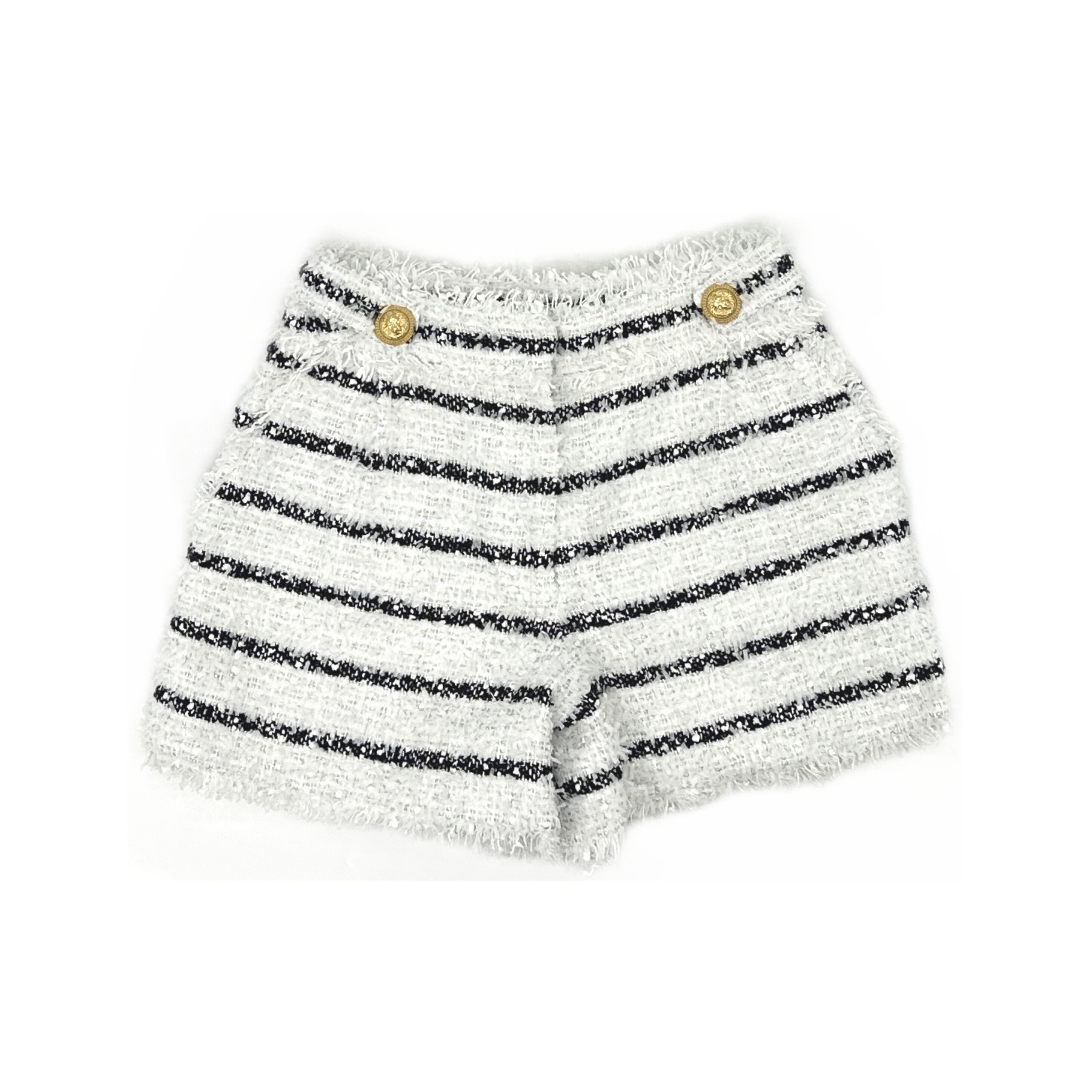 Balmain Balmain Striped Fringe Shorts Size 36 Size 26" / US 2 / IT 38 - 1 Thumbnail