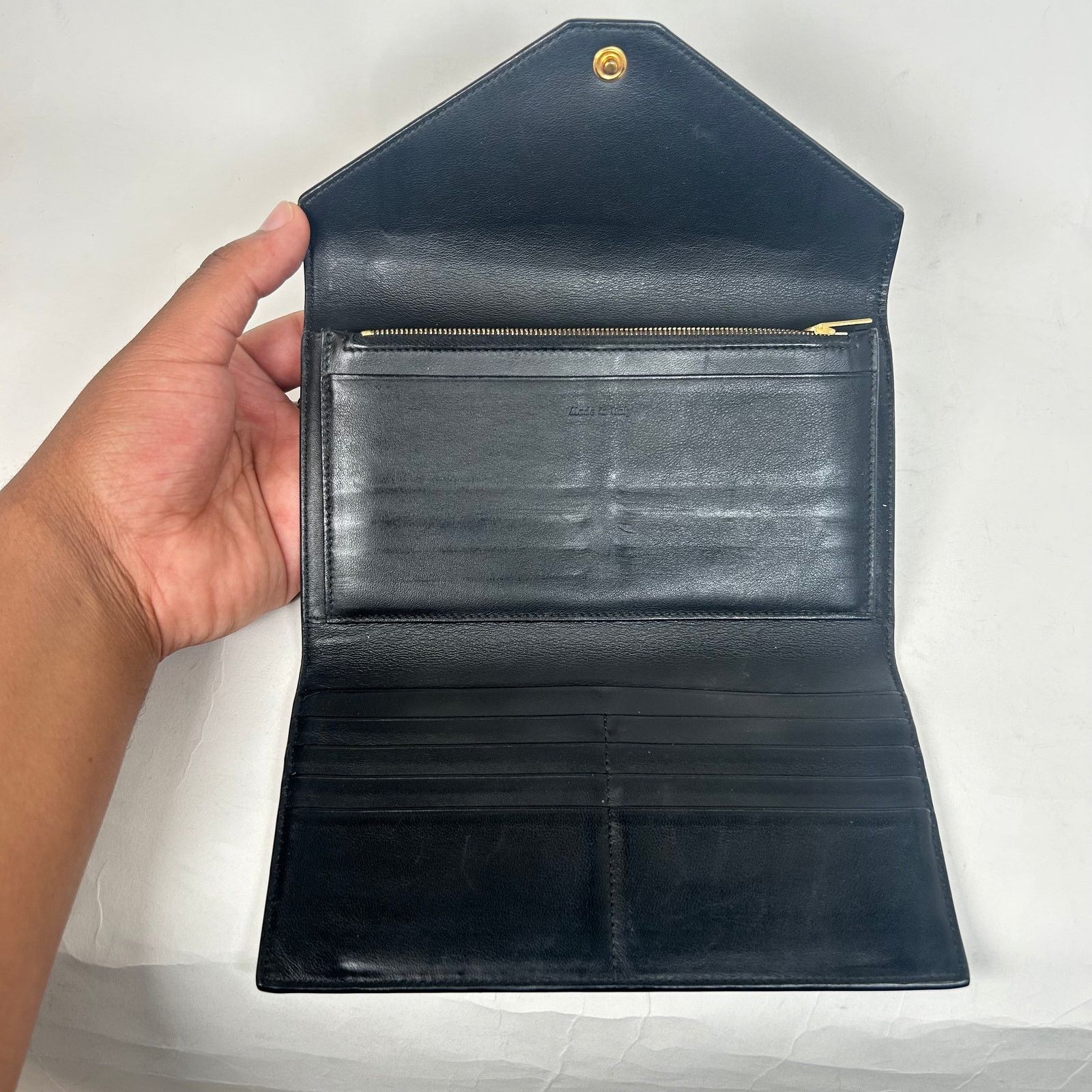 Celine Celine Black/Green Calfskin Envelope Wallet Size ONE SIZE - 4 Thumbnail