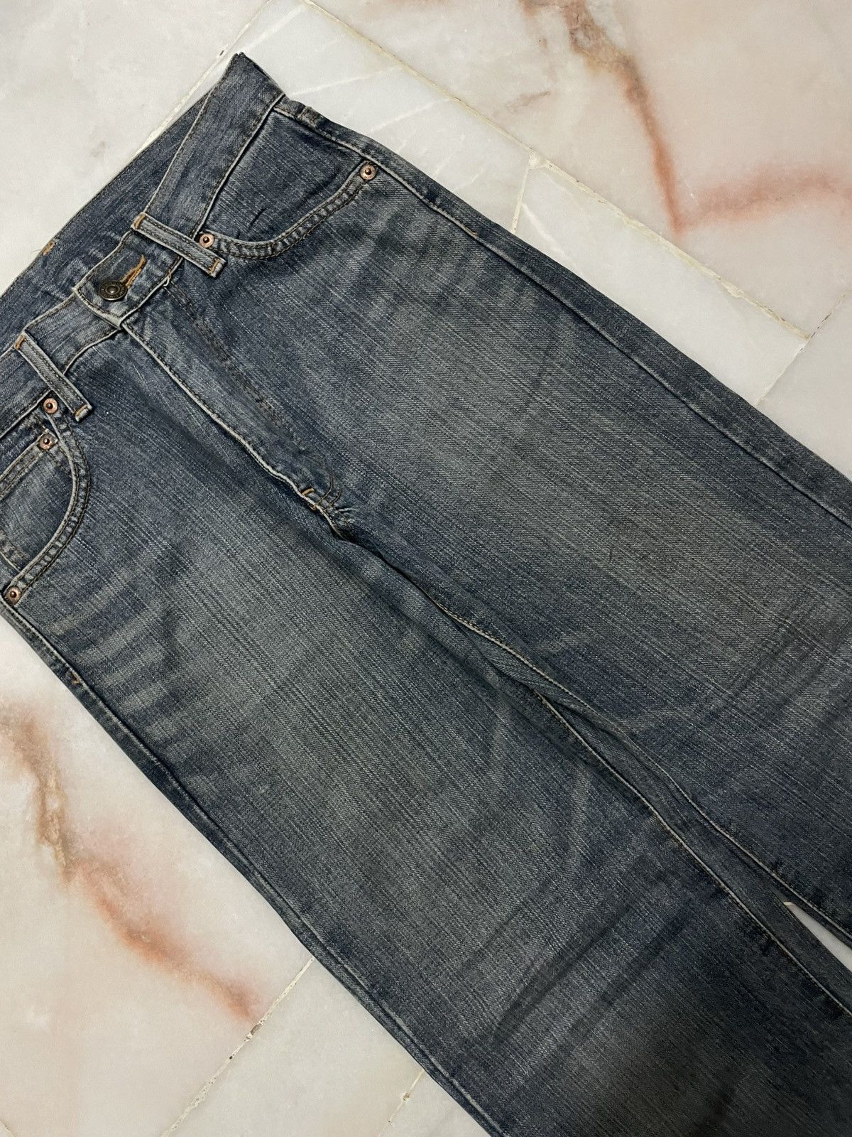 Edwin 💥Wide💥90s Style Edwin Whisker Baggy Denim Jeans Rare Size 25" / US 0 / IT 36 - 3 Thumbnail