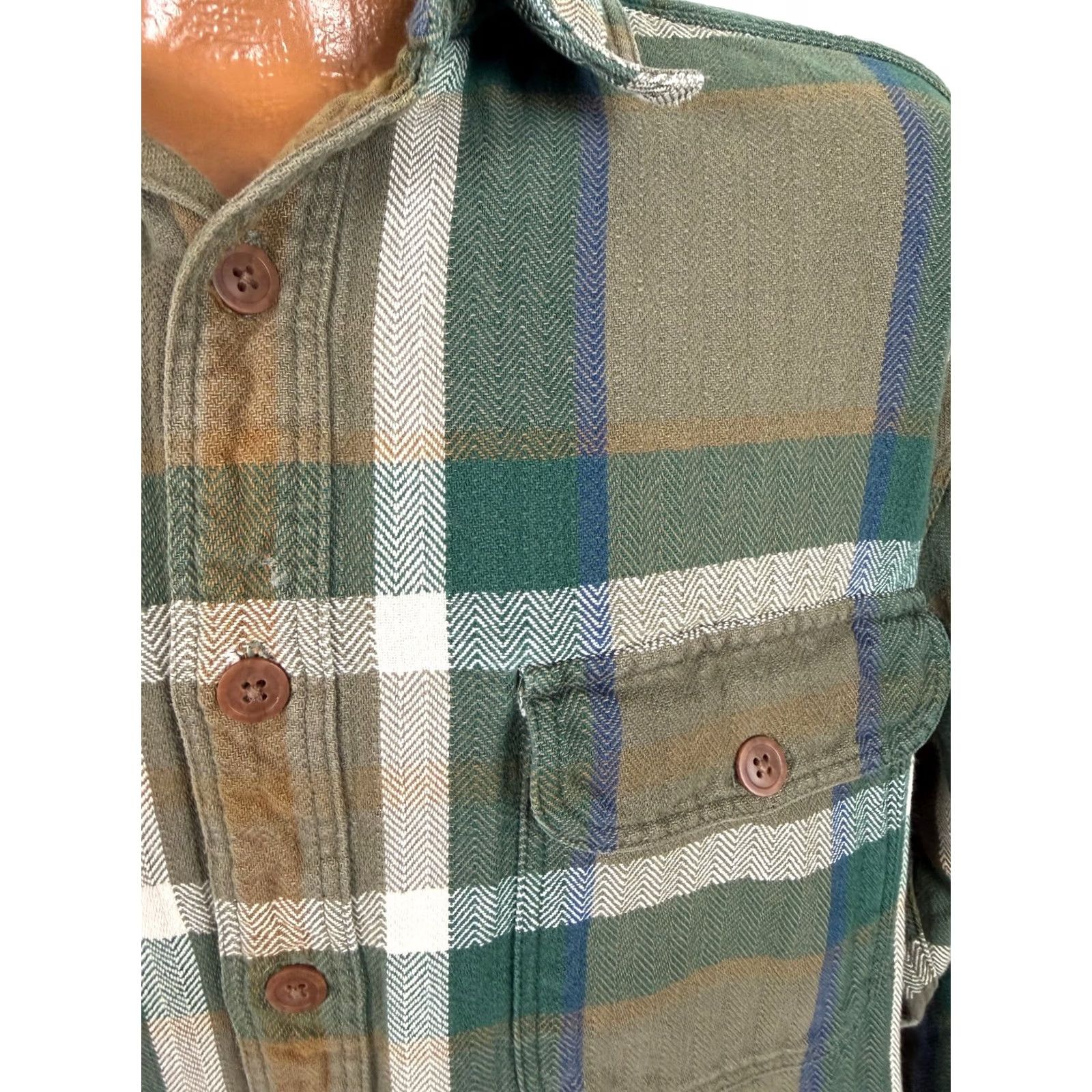 Olive VINTAGE Madison Trader Shirt Men L Outdoors Olive Heavyweight Plaid 90s 80s Hipster Grunge Outdoor Button-Up Size US L / EU 52-54 / 3 - 4 Thumbnail
