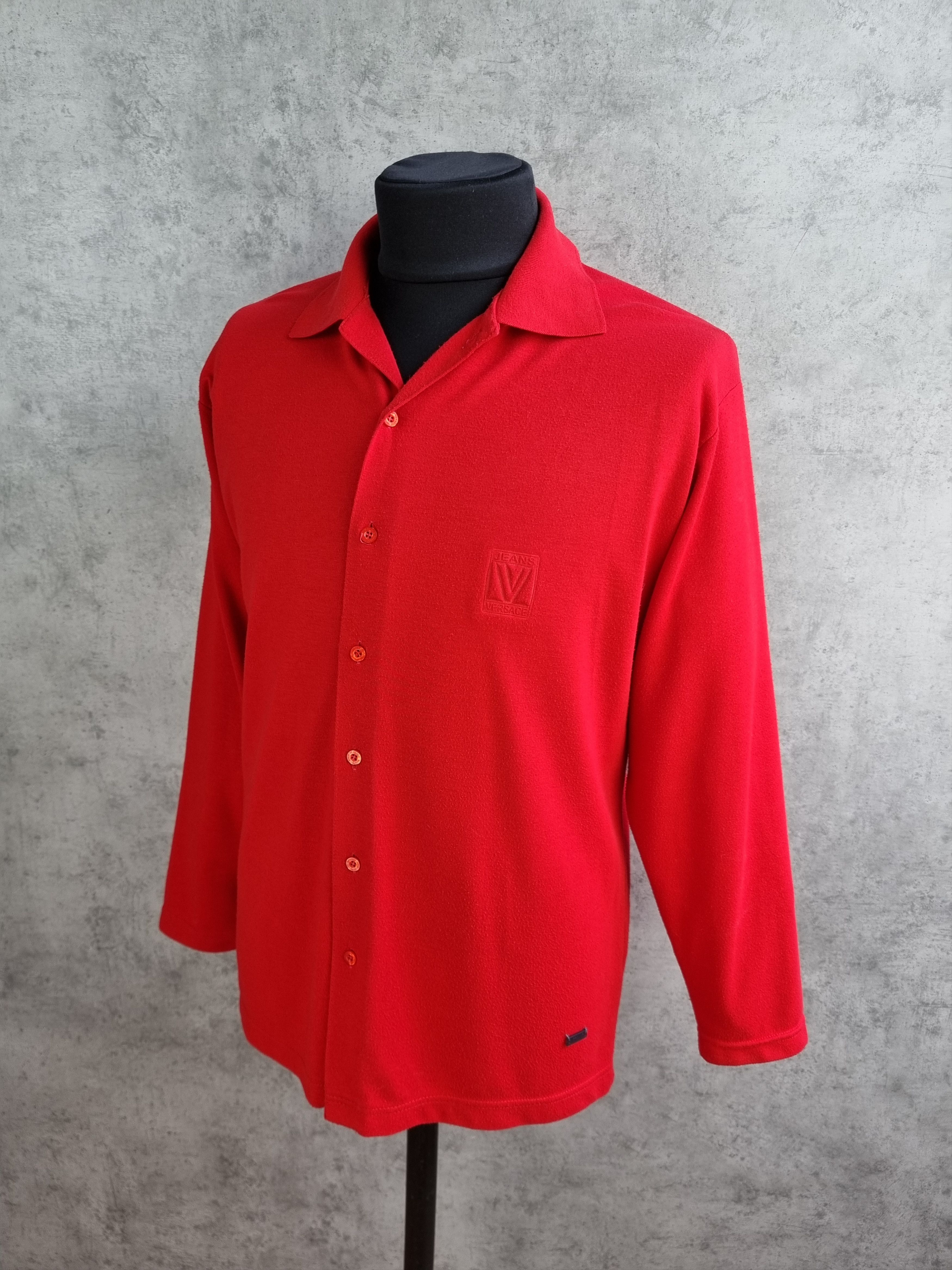 Gianni Valentino × Versace × Vintage Rare VERSACE Fluffy Comfy Collared Sweater Button Up Size US XL / EU 56 / 4 - 5 Thumbnail
