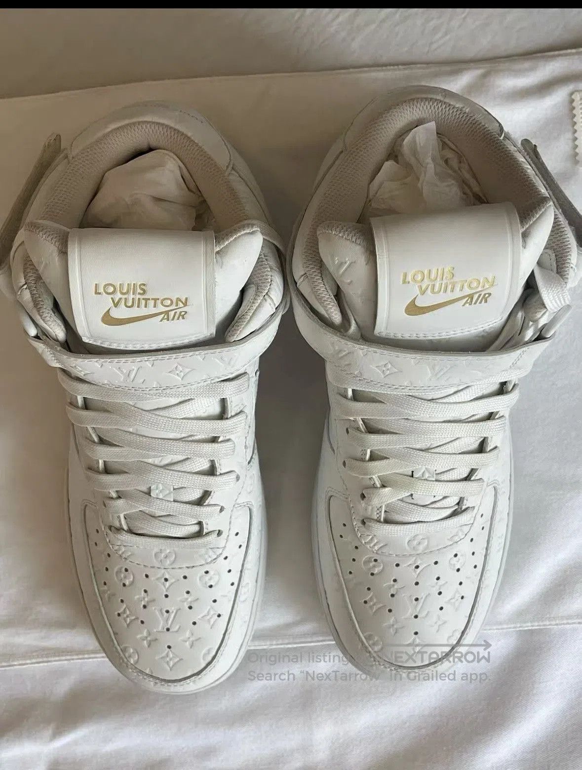 Louis Vuitton Nike x Louis Vuitton White Air Force 1 Sneakers 0079. Size US 8.5 / EU 41-42 - 1 Thumbnail