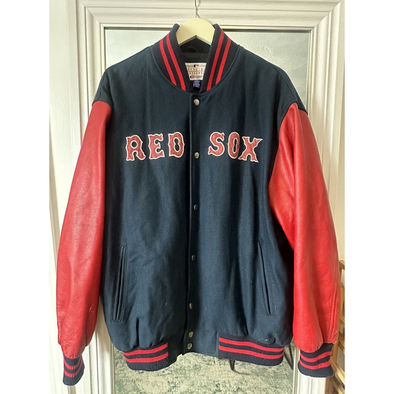 G-III Boston Red Sox Jacket MLB Baseball Varsity Vintage Leather Size US L / EU 52-54 / 3 - 1 Thumbnail