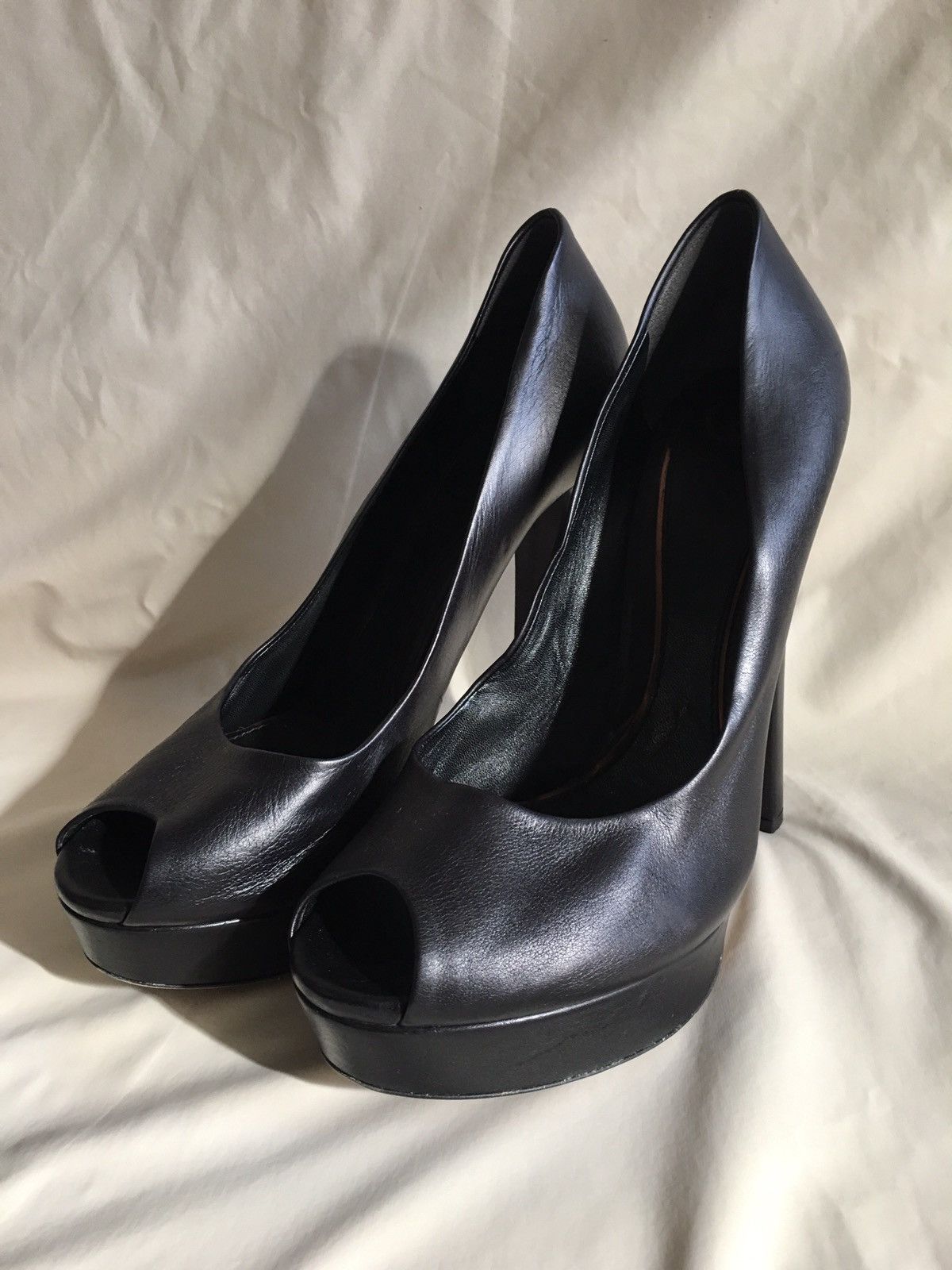 Gucci GUCCI Black Leather Heels Platform Pumps Sandals EU 41 Size US 11 / IT 41 - 3 Thumbnail
