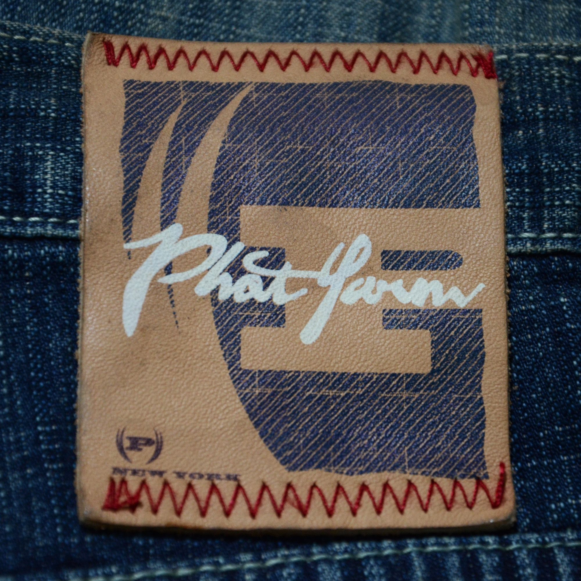 Phat Farm [Folded Color Stain] PF Rare Cargo Denim 90s Streetwear Size US 30 / EU 46 - 4 Thumbnail