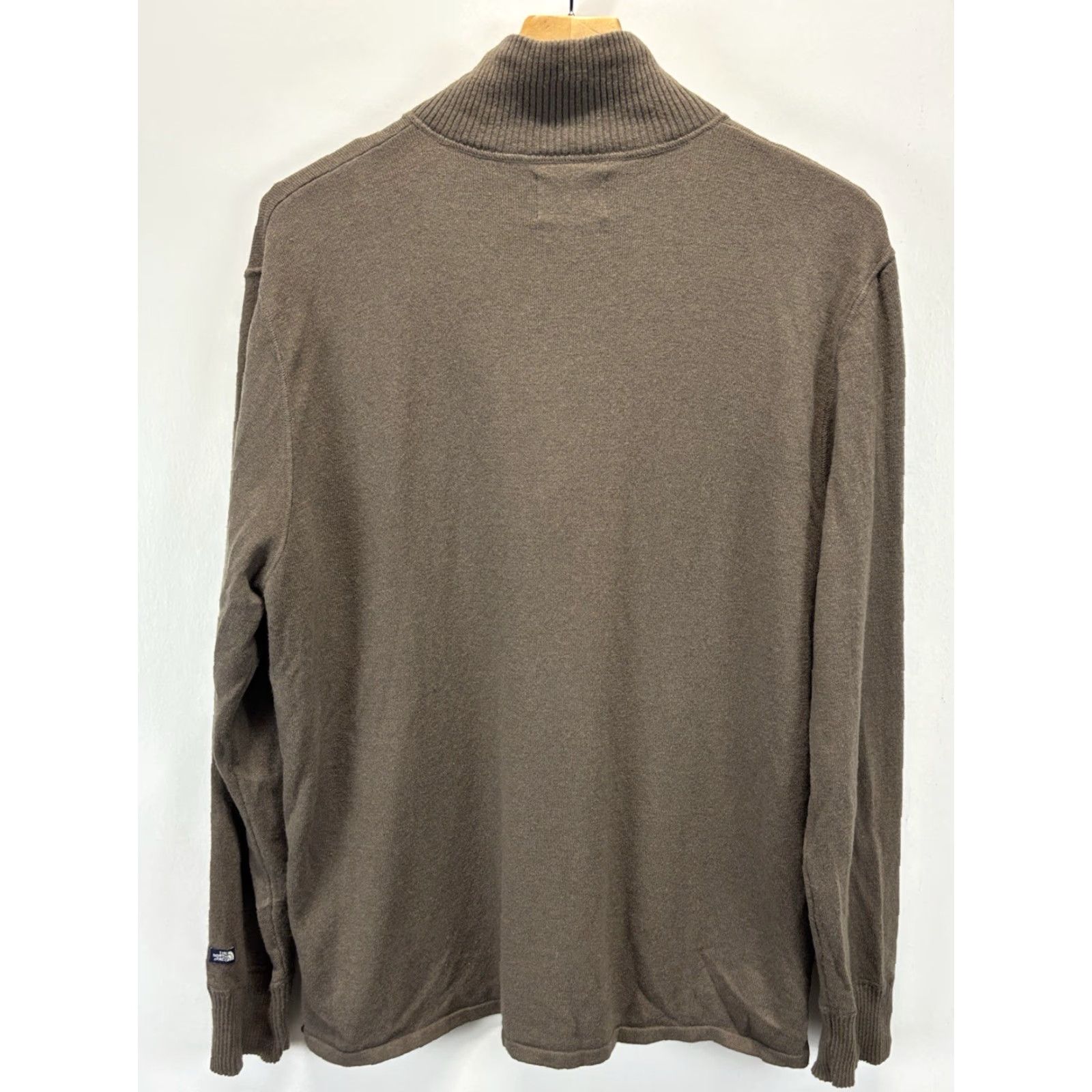 The North Face VINTAGE The North Face Wool Blend Sweater Shirt Men Large Brown 1/4 Zip Mock Neck Pullover Size US L / EU 52-54 / 3 - 3 Thumbnail