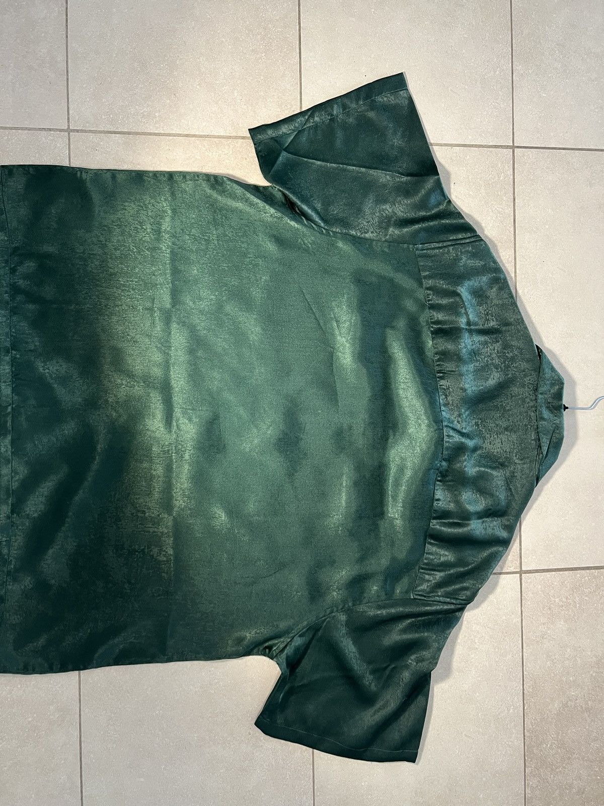 Asos ASOS Design Forest-Green Satin-Look Shirt Size US M / EU 48-50 / 2 - 5 Thumbnail