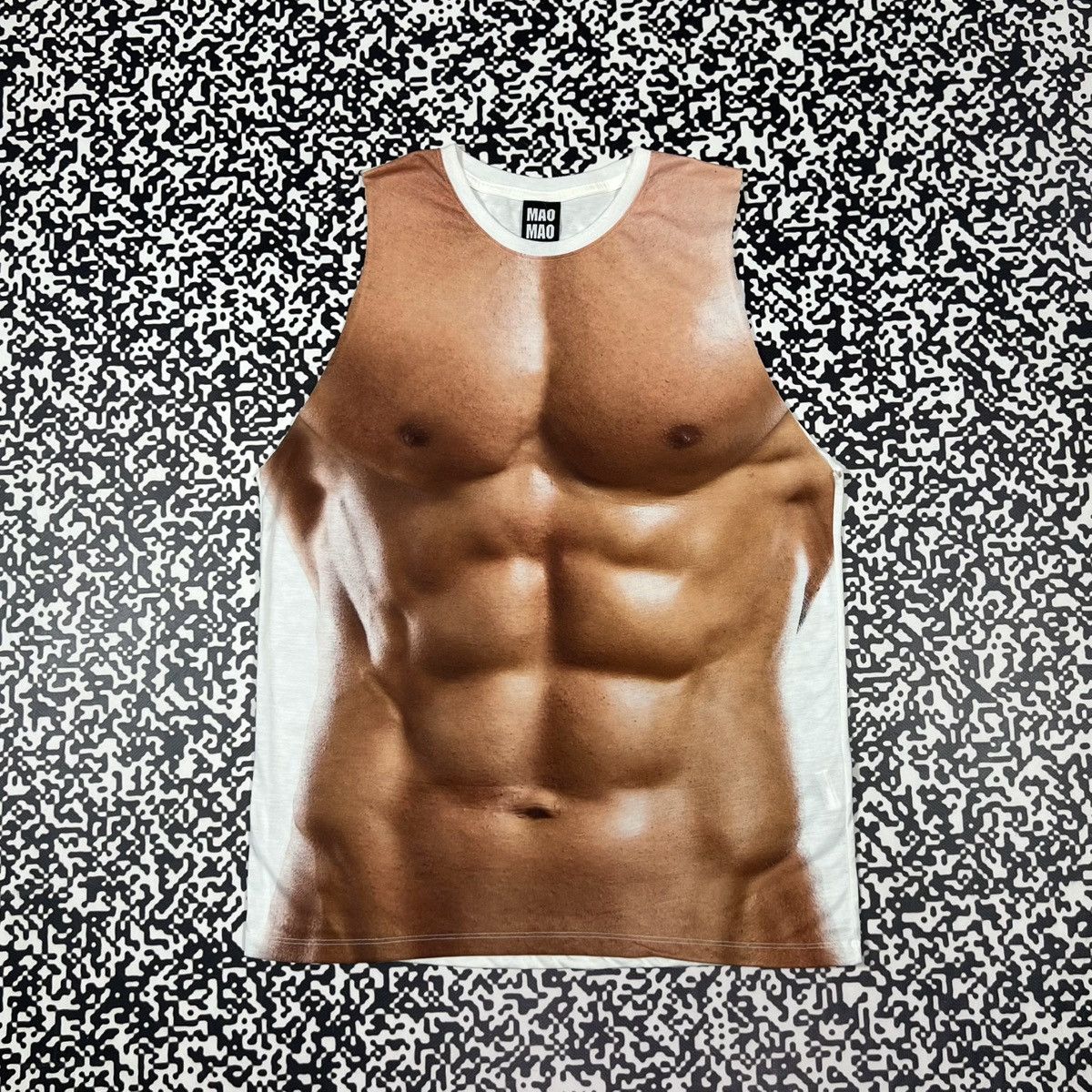 Japanese Brand GYM Body Print Humor Style Mao Mao Sleeveless Y2K Size US M / EU 48-50 / 2 - 1 Thumbnail