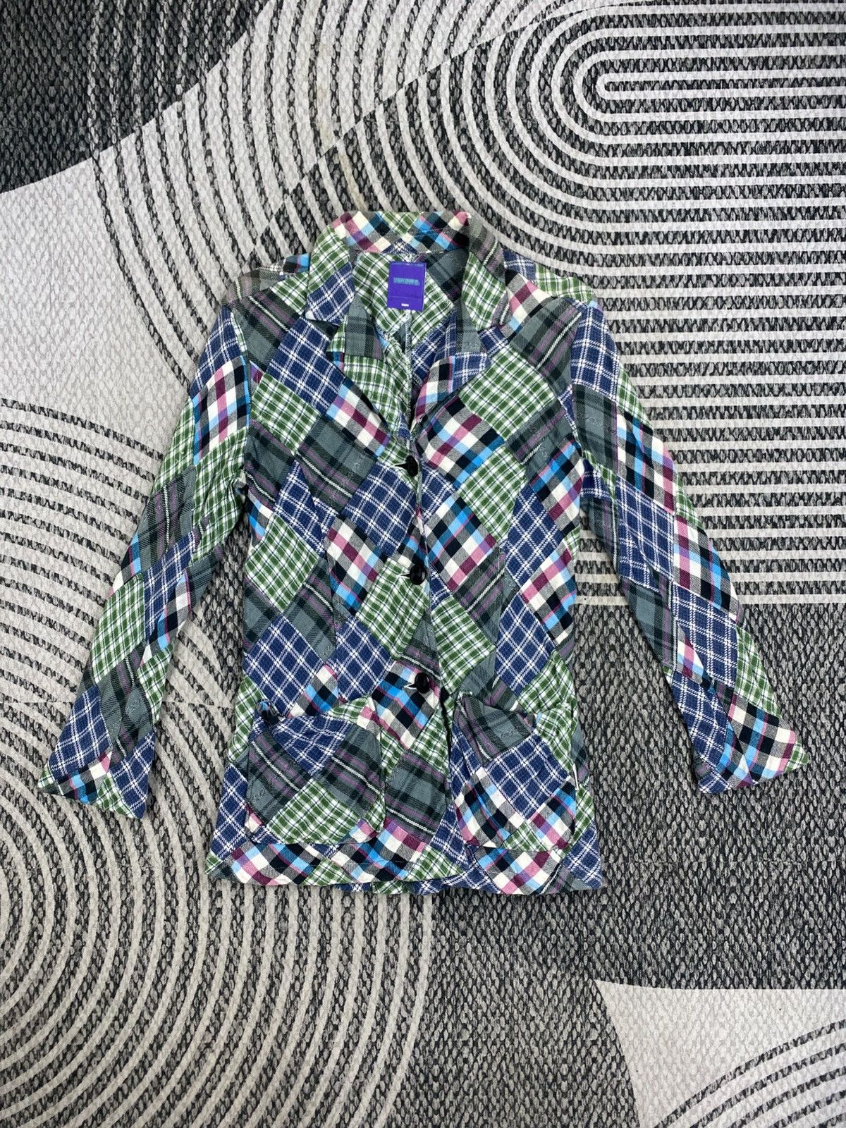 Neighborhood 2003 Neighborhood Multicolor Patchwork Checked Button Jacket Size US XXS / EU 40 - 1 Thumbnail