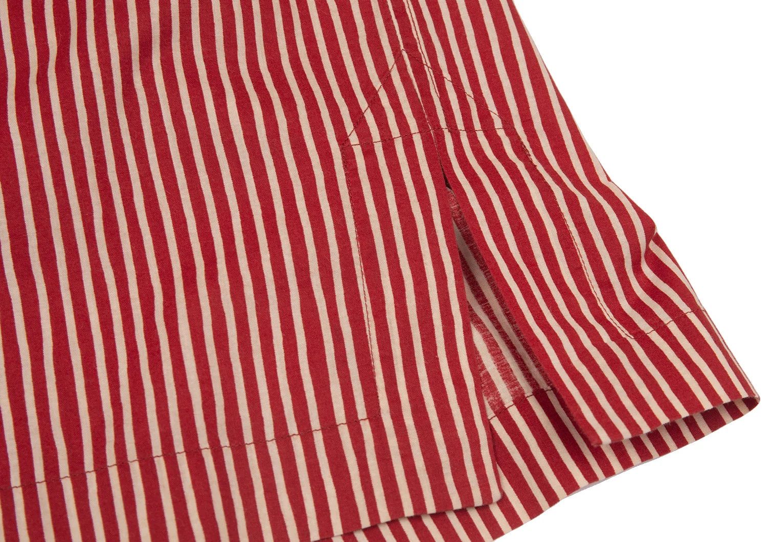 Issey Miyake Cotton Stripe Band Collar Pullover Shirt Red Cream Size US S / EU 44-46 / 1 - 12 Thumbnail