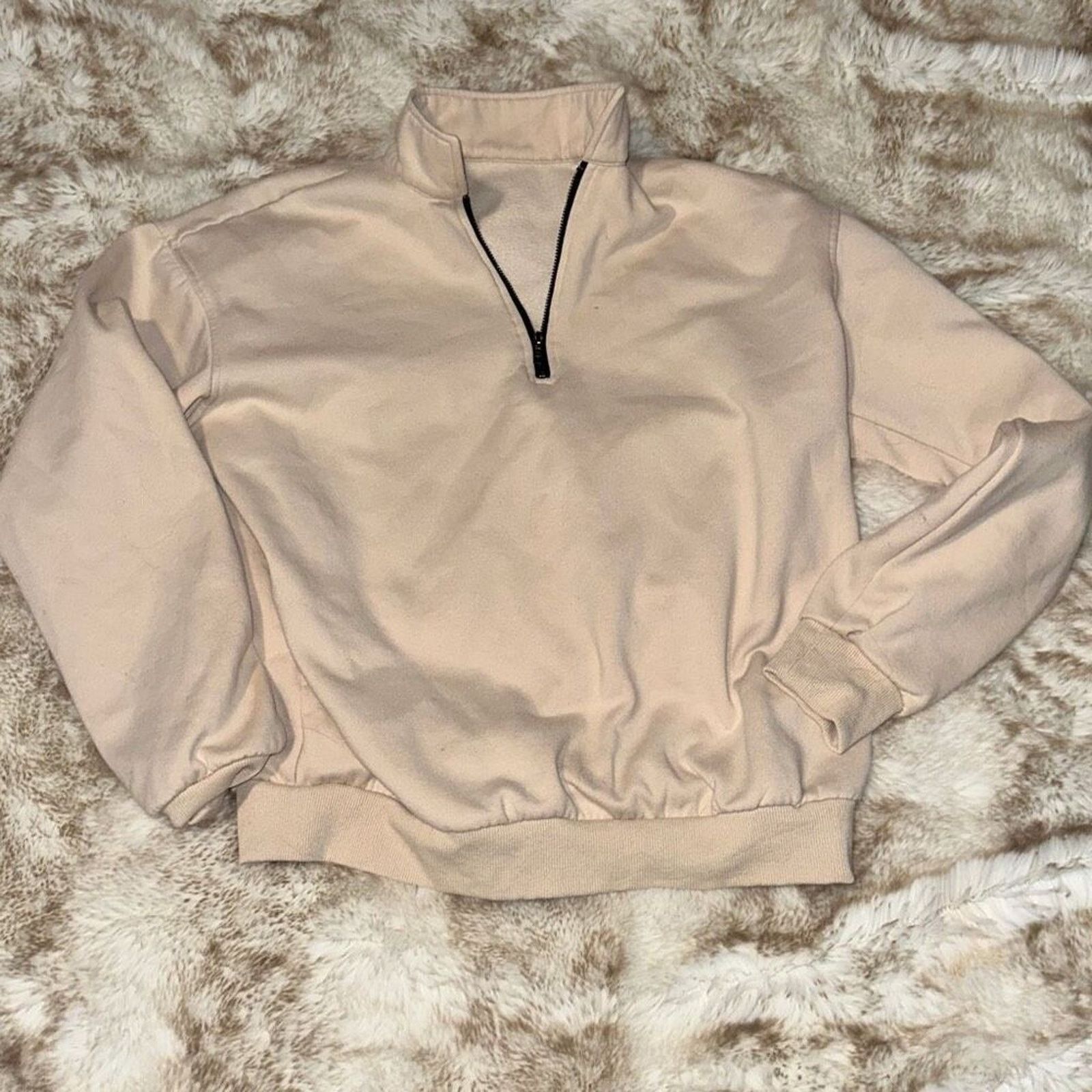 Other Oversized Neutral Half Zip Sweatshirt | Sz M Size M / US 6-8 / IT 42-44 - 2 Thumbnail