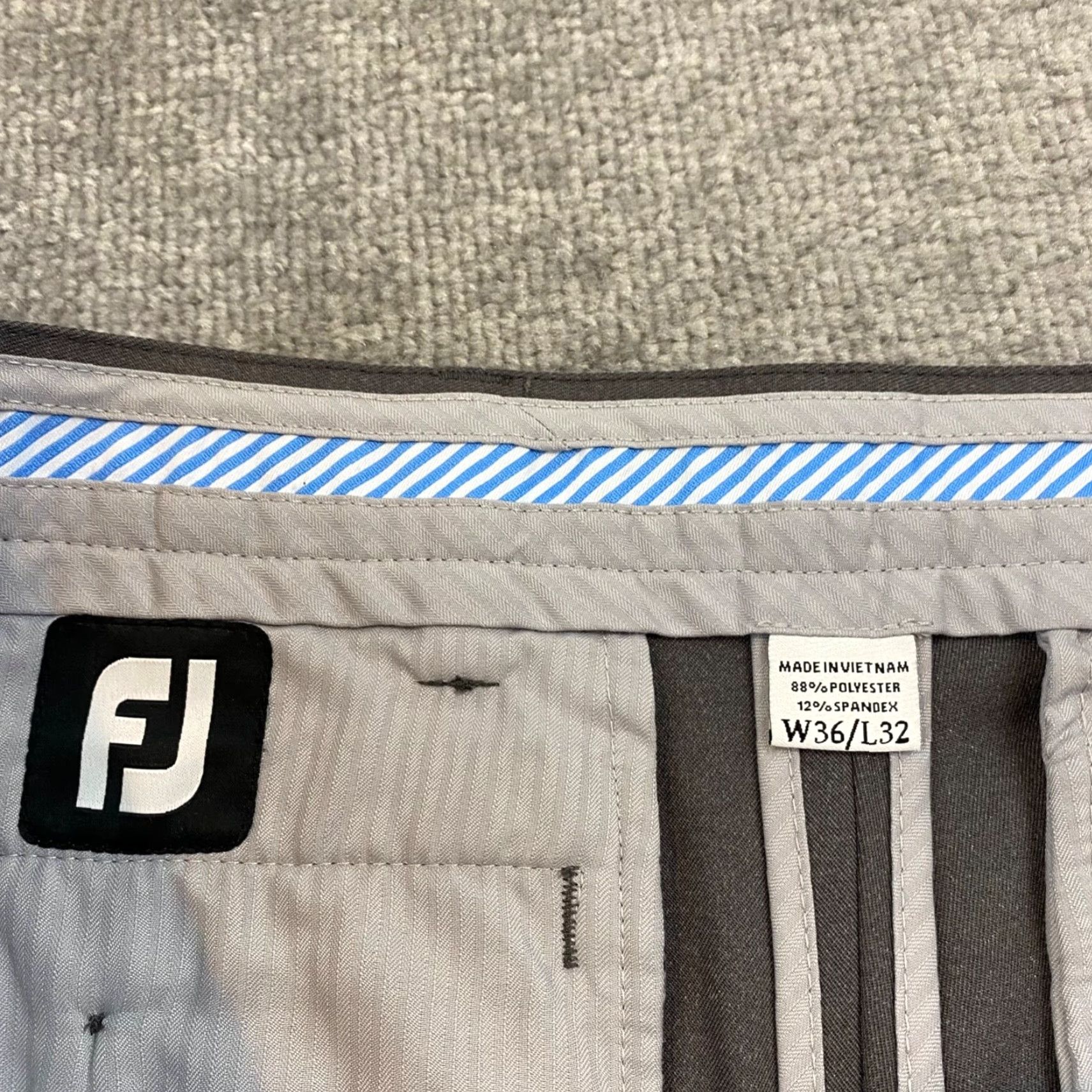 Footjoy FootJoy Pants Mens 36x32 Gray Chino Khaki Performance Golf FJ Stretch Straight Size US 36 / EU 52 - 3 Thumbnail