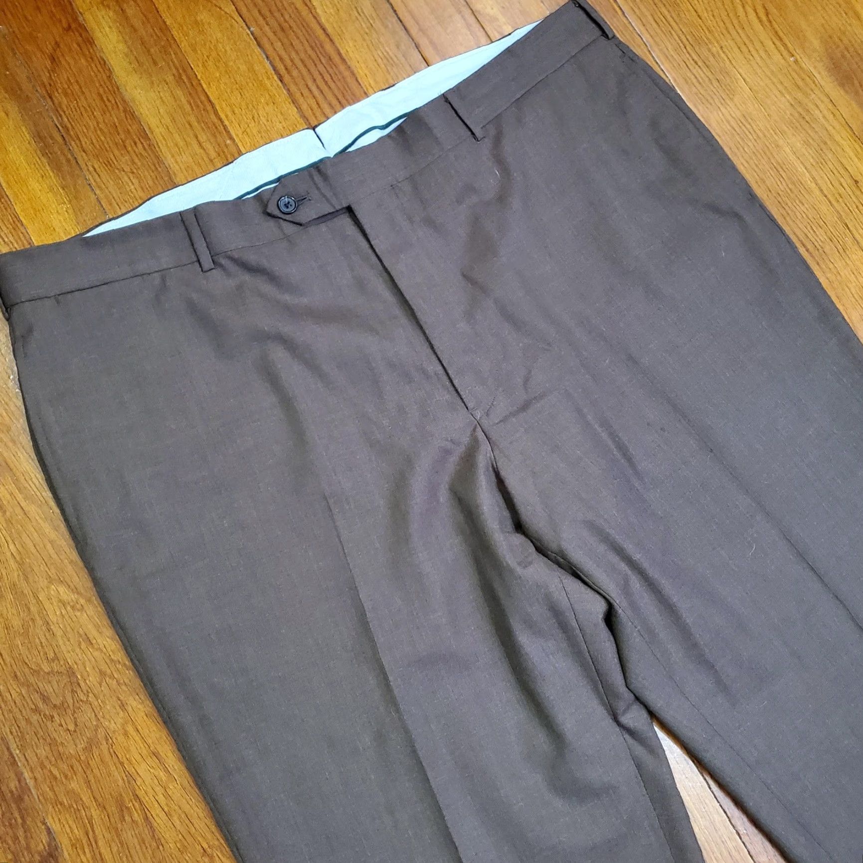 Brooks Brothers Brooks Brothers Country Club Madison Dress Pants Mens 42x29 Brown Wool Cuffed Size US 42 / EU 58 - 6 Thumbnail
