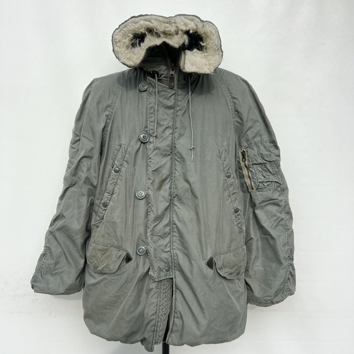 Vintage 70s US Army N-3B Snorkel Flying Jacket L