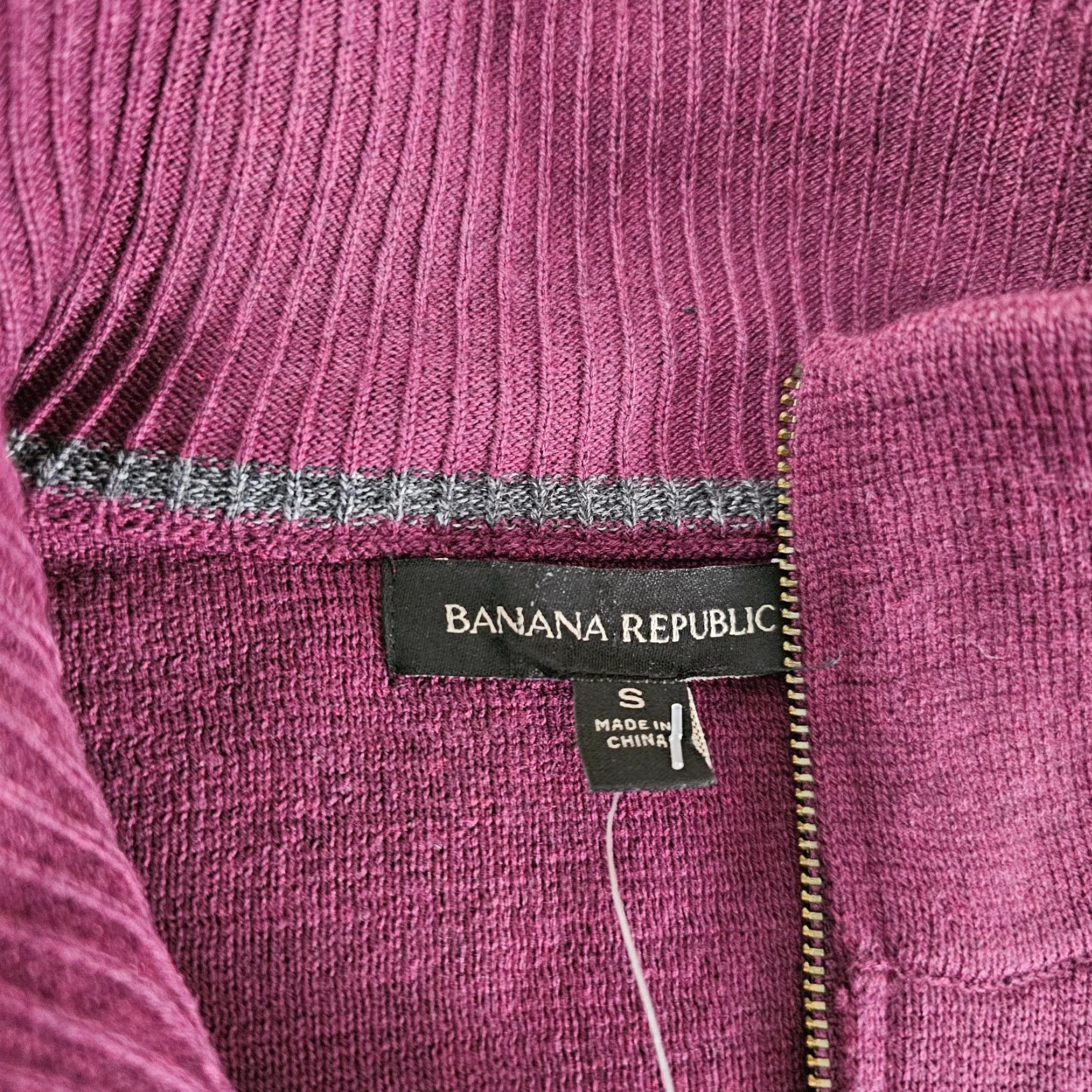 Banana Republic Banana Republic Sweater Mens Small 1/4 Zip Pullover Office Preppy Cotton Blend Red Knit Mock Neck Size US S / EU 44-46 / 1 - 3 Thumbnail