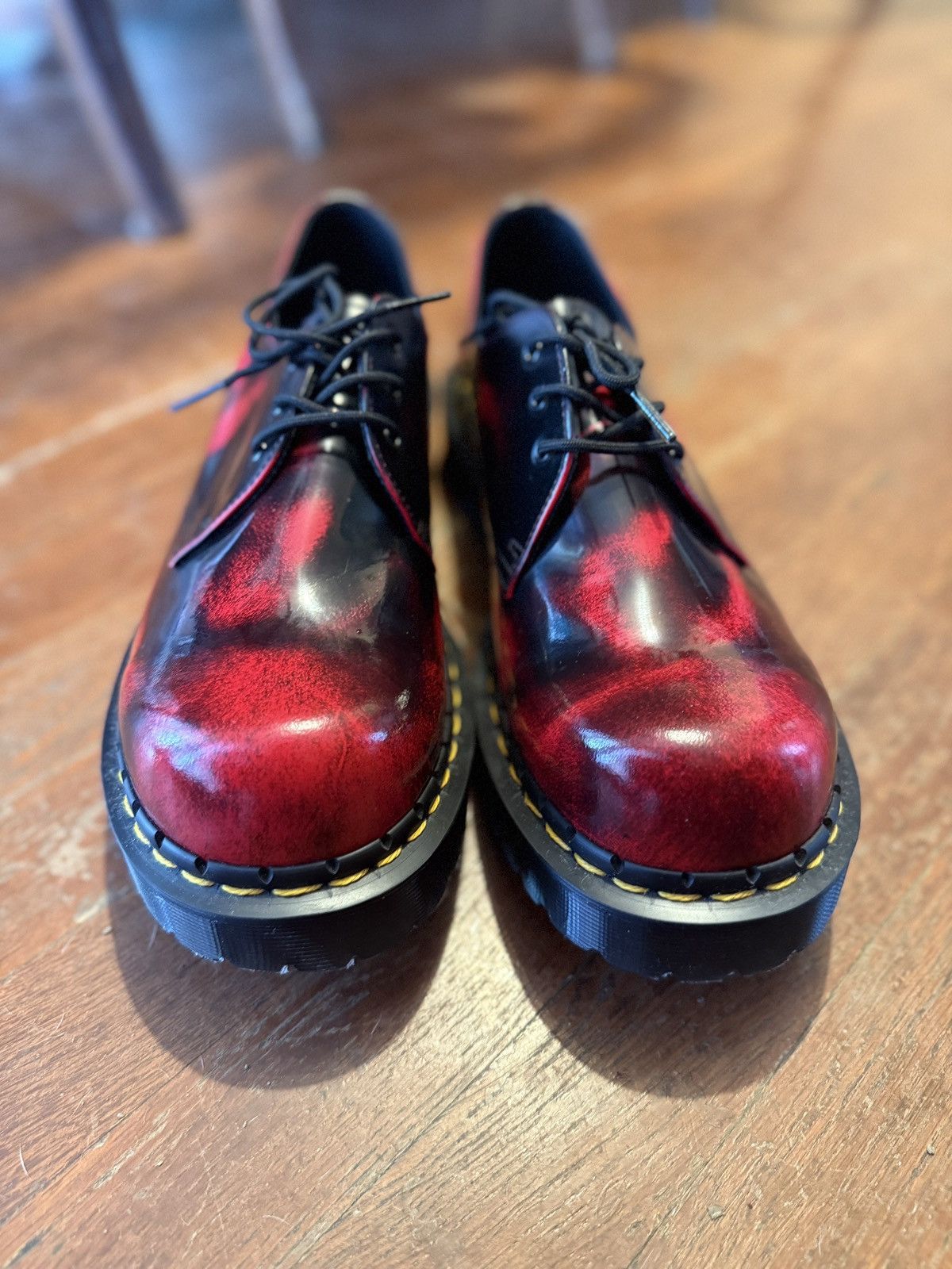 ☆人気☆【Dr Martens】MIE 1461 RUB OFF☆兼用☆BLACK+DMS RED Dr. Martens Dr Martens 1461 MIE Rub Off Lux Black / DMS Red
