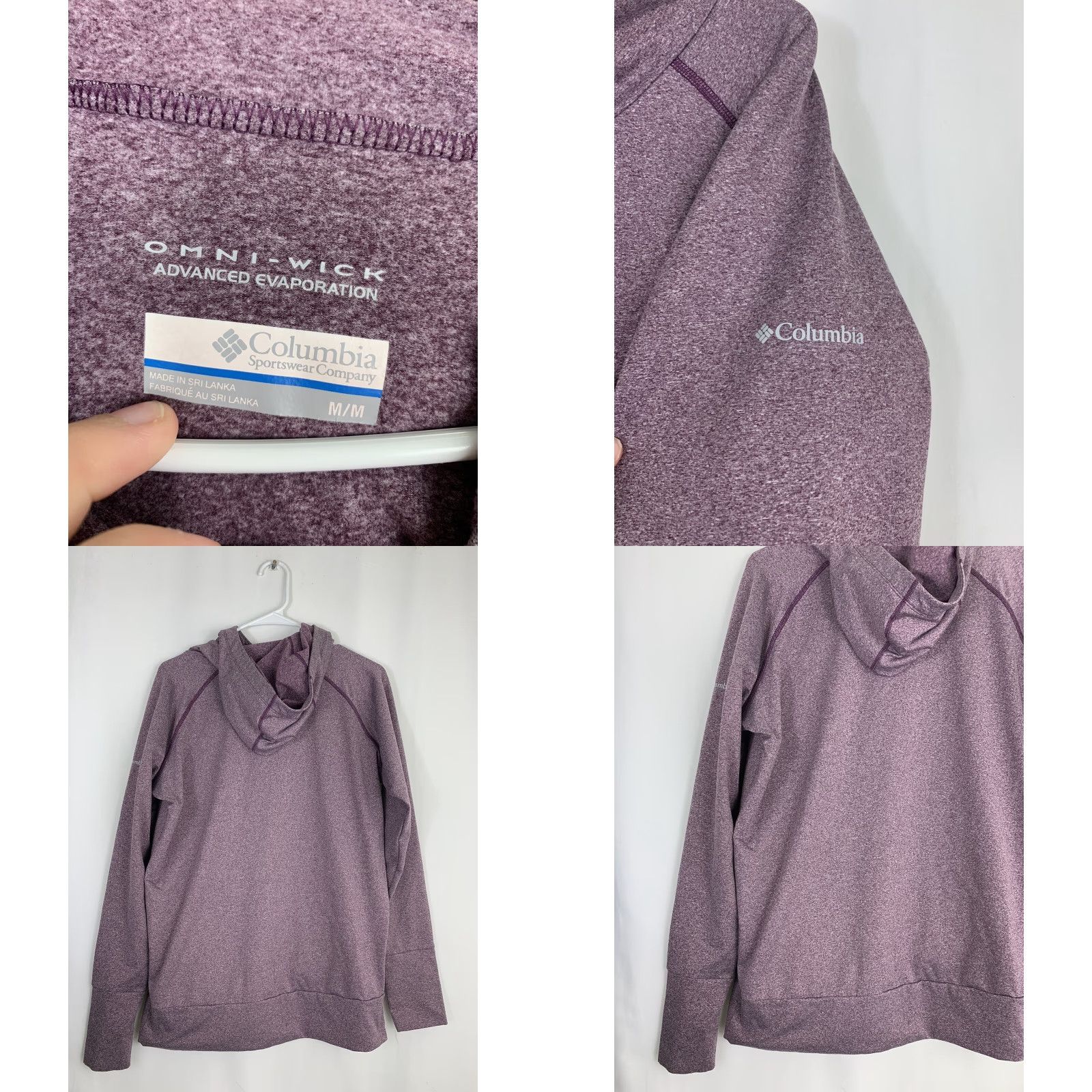 Vintage Columbia Omni-Wick Brilliant Hoodie Women’s Medium Maroon Thumb Holes Size M / US 6-8 / IT 42-44 - 8 Thumbnail