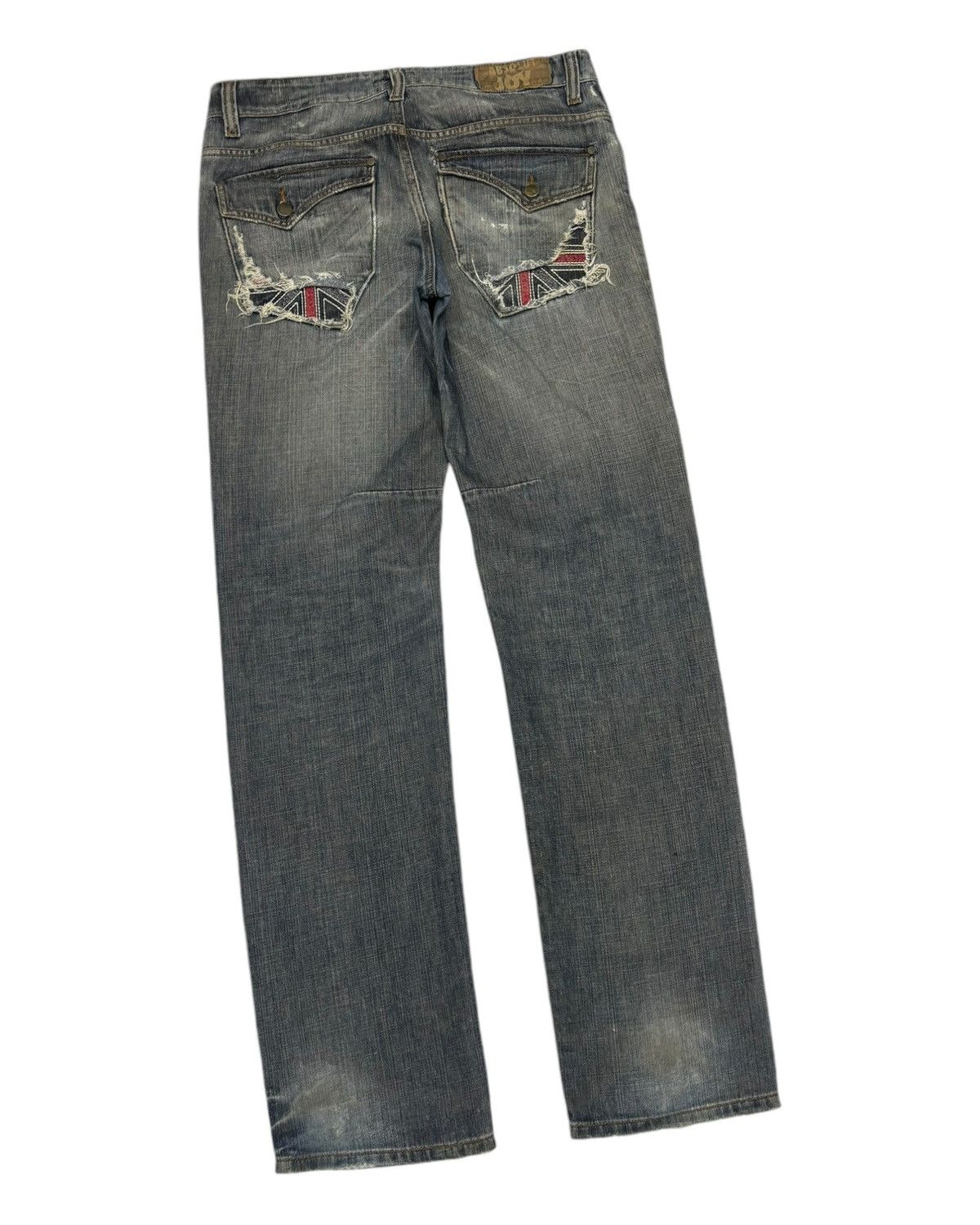 If Six Was Nine 🔥PUNK BRITISH FLAG ABSOLUTE JOY RIPPED DENIM JEANS Size US 33 - 5 Thumbnail