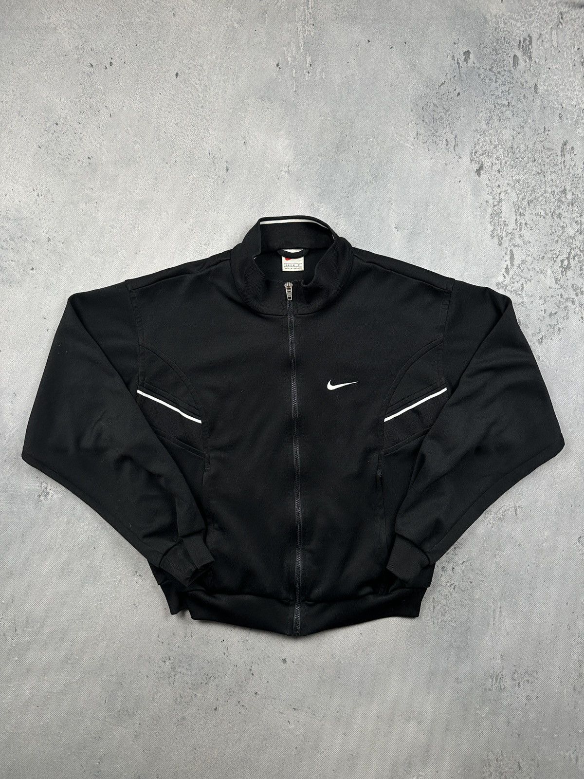 Nike Nike Vintage 90s Swoosh Track Jacket Black Full Zip Y2K Size S / US 4 / IT 40 - 1 Thumbnail