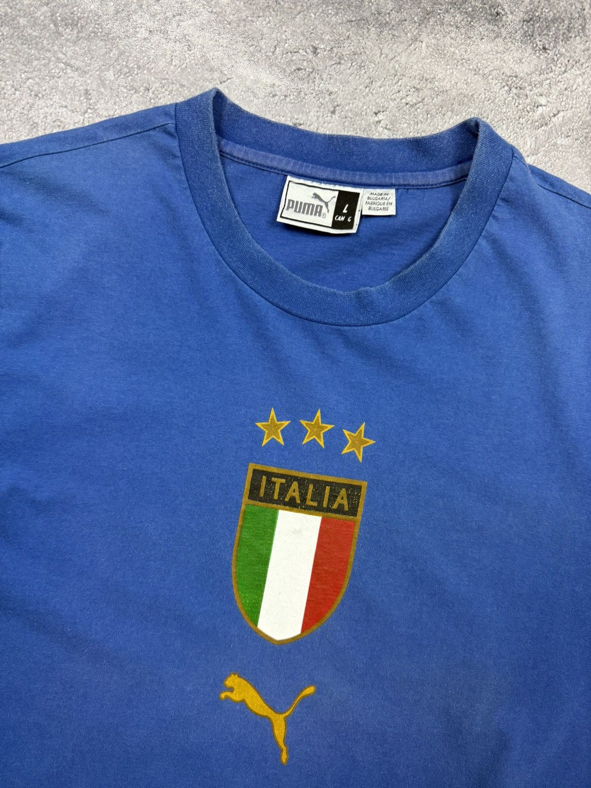Puma Vintage Puma Italy Soccer Jersey T-Shirt Blue Blokecore Rare Size US L / EU 52-54 / 3 - 8 Thumbnail