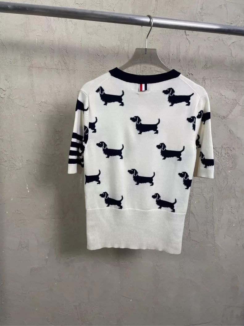 Thom Browne Thom Browne Four stripes of woolen short sleeves with a do Size XS / US 0-2 / IT 36-38 - 2 Thumbnail