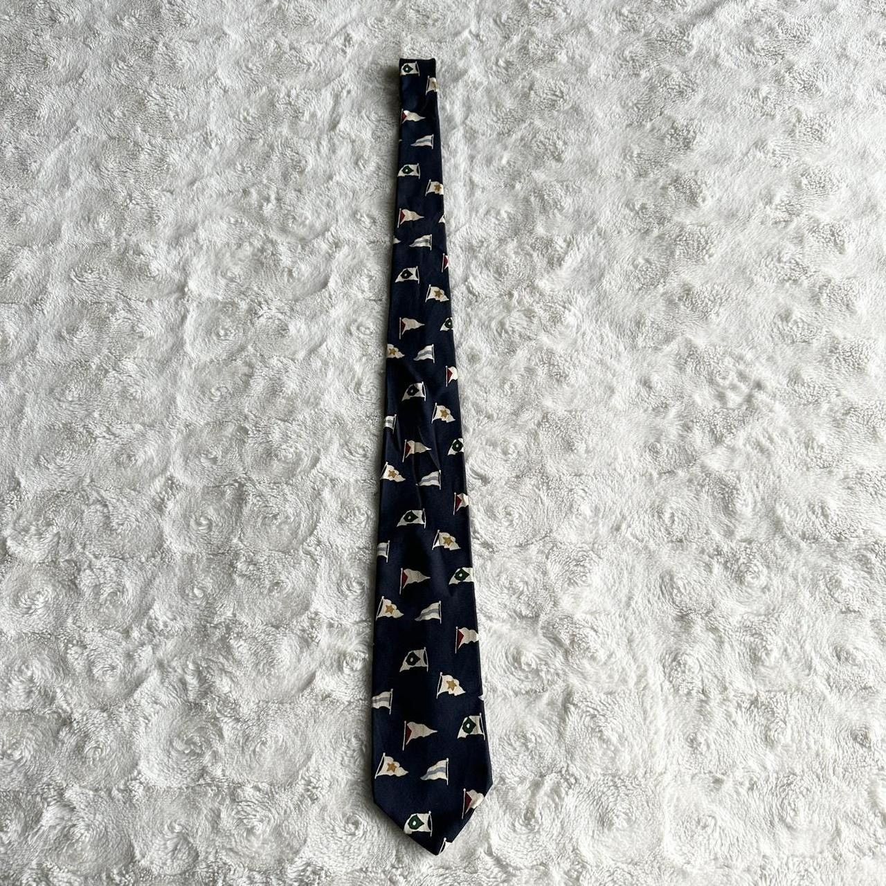 Gap Vintage Gap Necktie Mens Navy Silk Nautical Flags Sail Boat Size ONE SIZE - 3 Thumbnail
